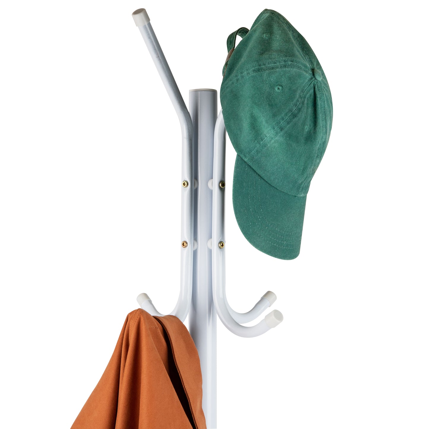 Mind Reader Coat Rack, Hall Tree, Freestanding Organizer, Coat Tree, Hat, Jacket, Purse, Metal, 18"L x 18"W x 68.5"H