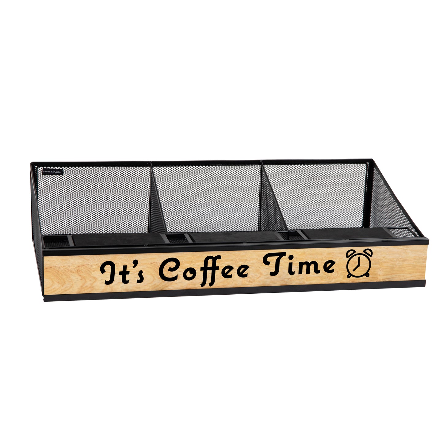 Mind Reader Network Collection, 3 Compartment Serving Station, Breakroom, Countertop Organizer, Wire Mesh, Black