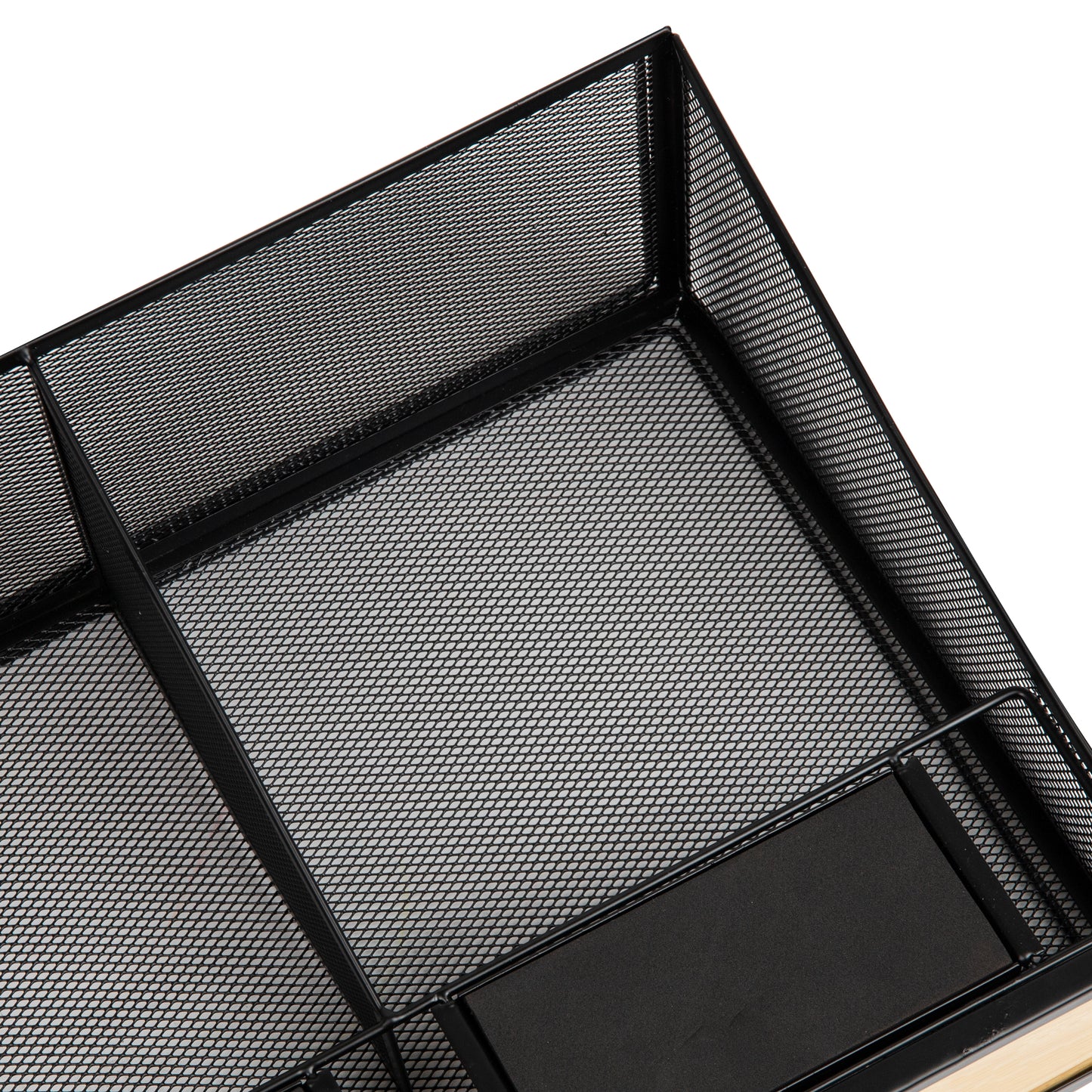 Mind Reader Network Collection, 3 Compartment Serving Station, Breakroom, Countertop Organizer, Wire Mesh, Black