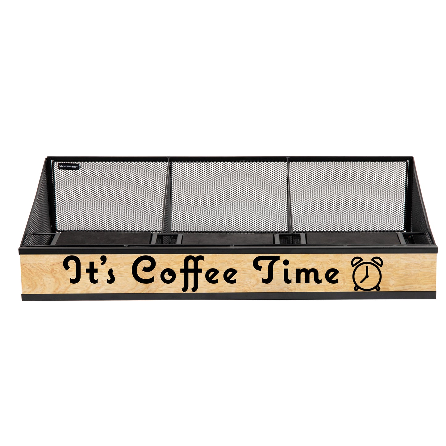 Mind Reader Network Collection, 3 Compartment Serving Station, Breakroom, Countertop Organizer, Wire Mesh, Black