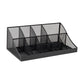 Mind Reader Cup and Condiment Station, Countertop Org, Coffee Bar, Kitchen, Metal Mesh, 17.875"L x 9.5"W x 6.625"H, Black