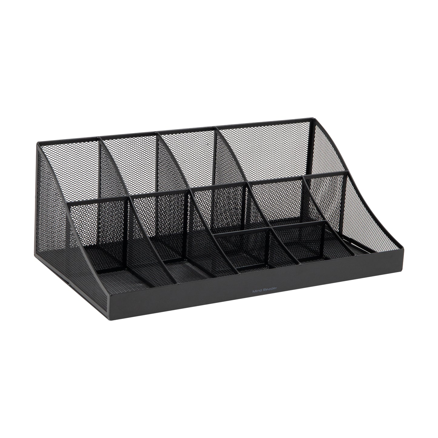 Mind Reader Countertop Organizer, 2-Tier Office Breakroom Supply Caddy, Metal Mesh, Black