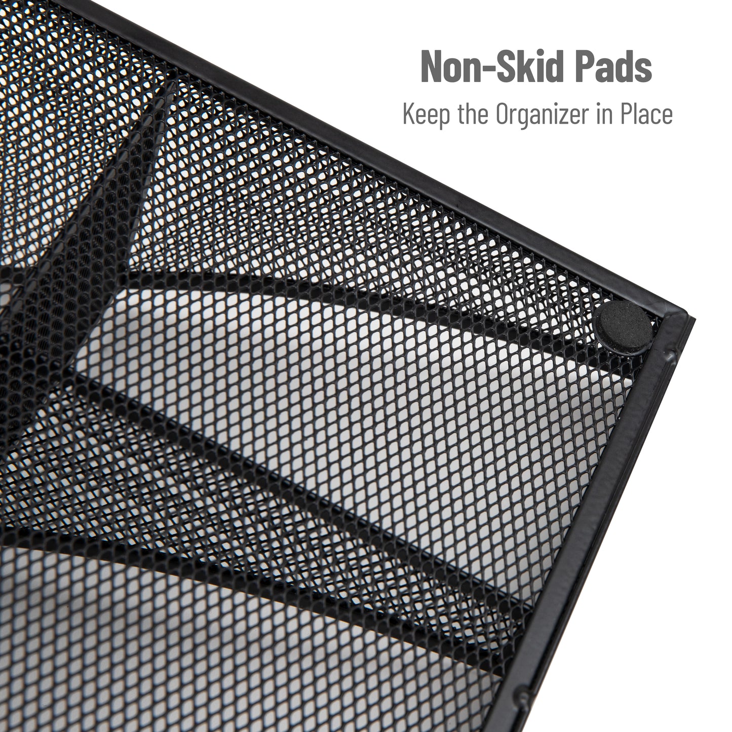 Mind Reader Countertop Organizer, 2-Tier Office Breakroom Supply Caddy, Metal Mesh, Black