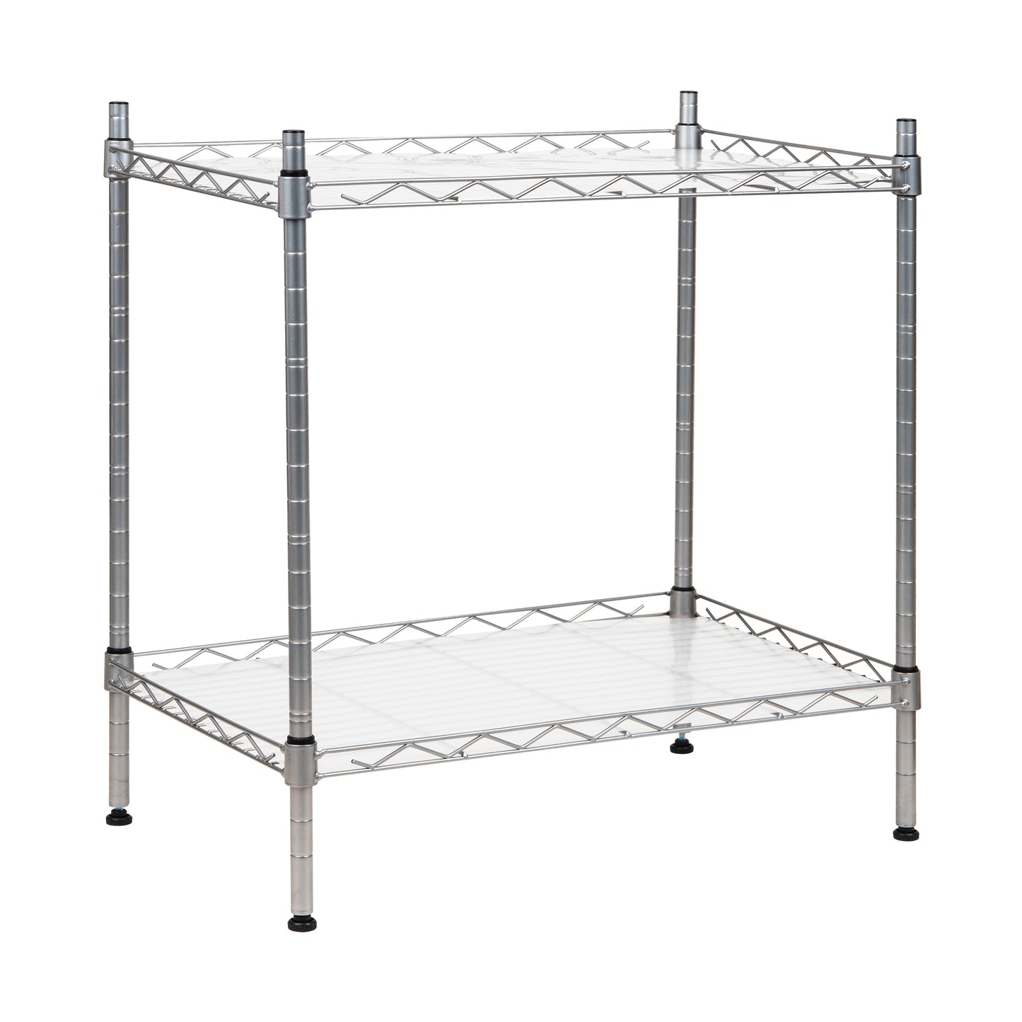 Mind Reader Alloy Collection, 2-Tier Industrial Microwave Stand with Utility Shelf, Metal, 22.75"L x 13.25"W x 21.25"H, Silver