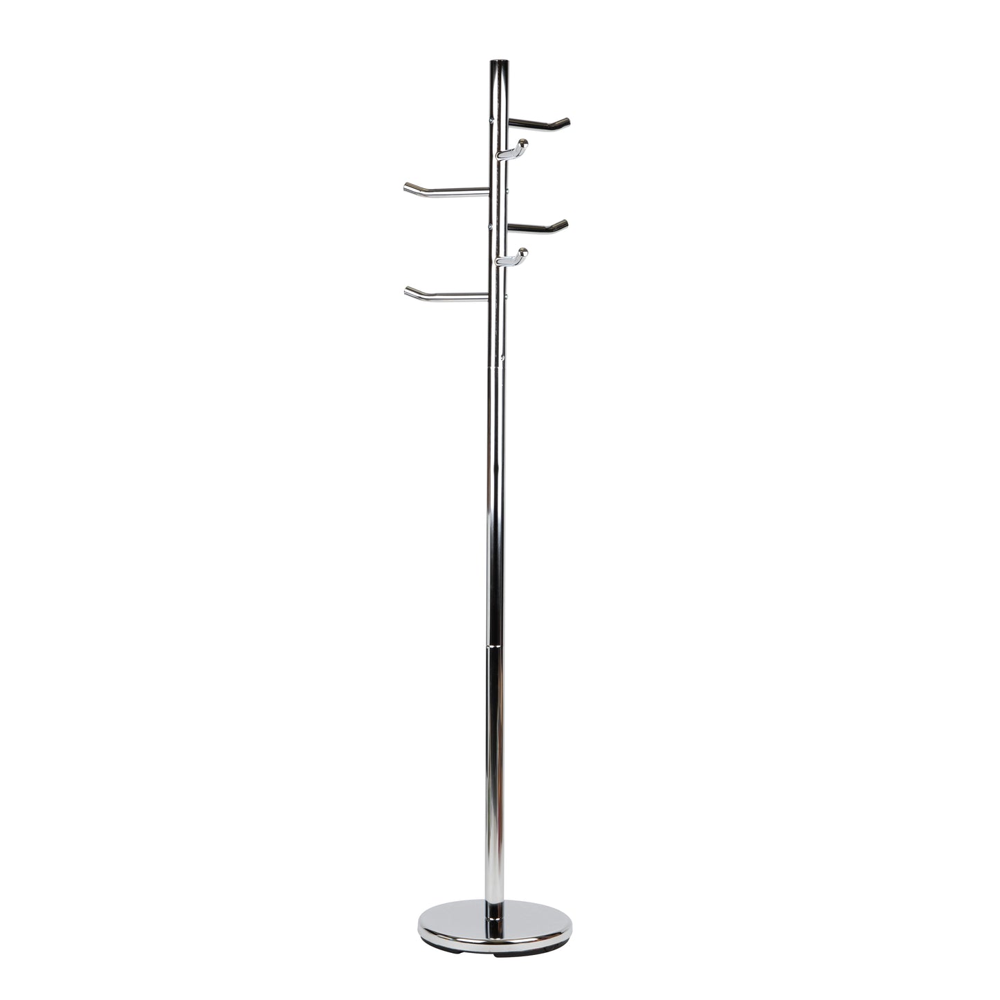 Mind Reader Freestanding Coat Rack, Multi-Hook Organizer for Office or Entryway, Metal, Silver