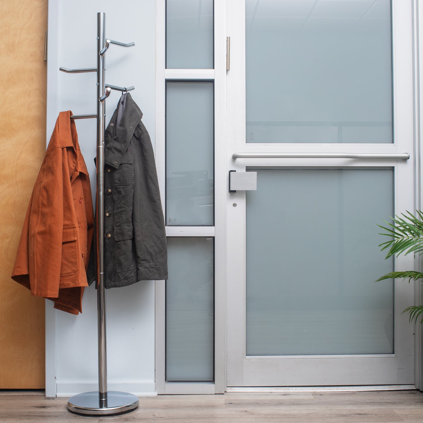 Mind Reader Freestanding Coat Rack, Multi-Hook Organizer for Office or Entryway, Metal, Silver
