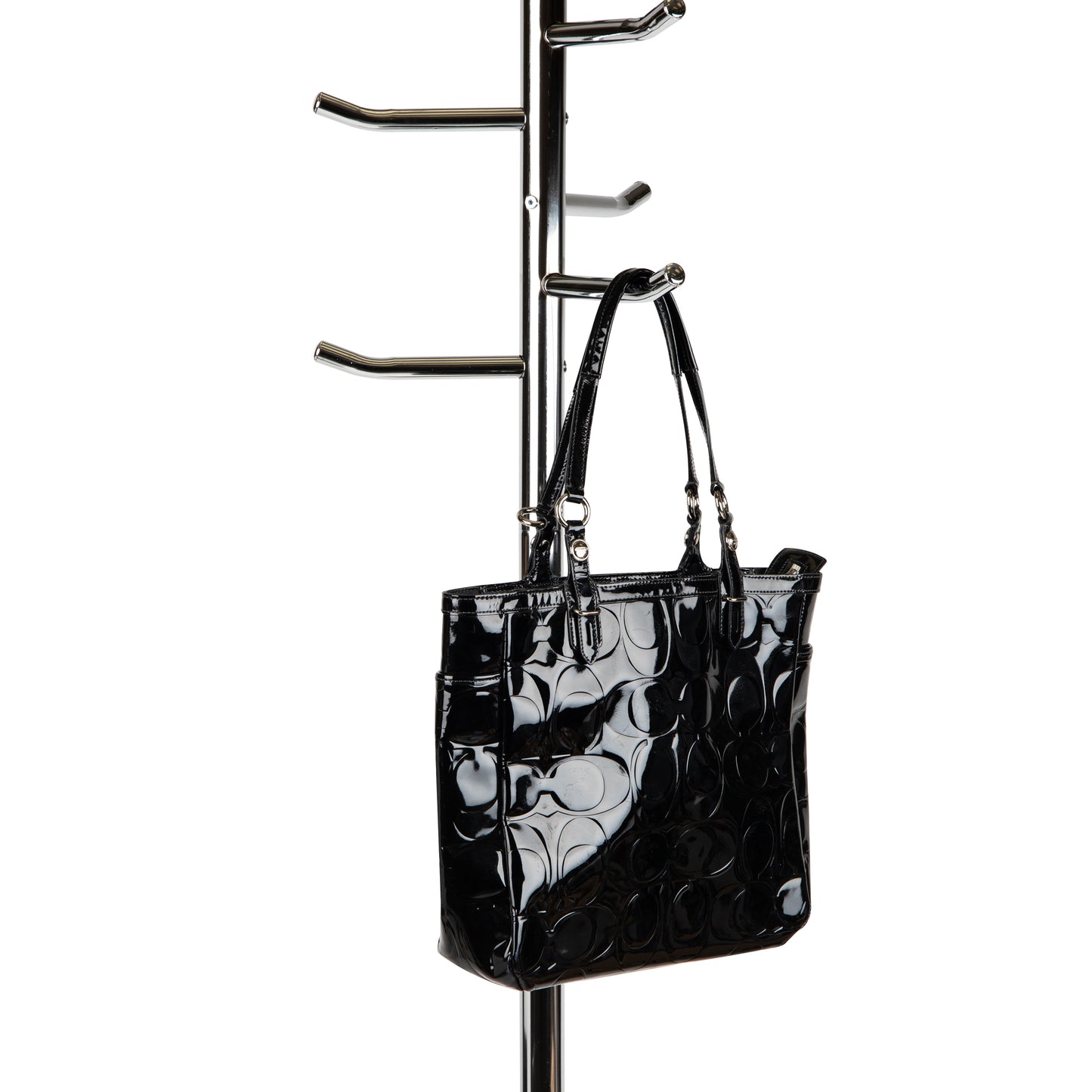 Mind Reader Freestanding Coat Rack, Multi-Hook Organizer for Office or Entryway, Metal, Silver