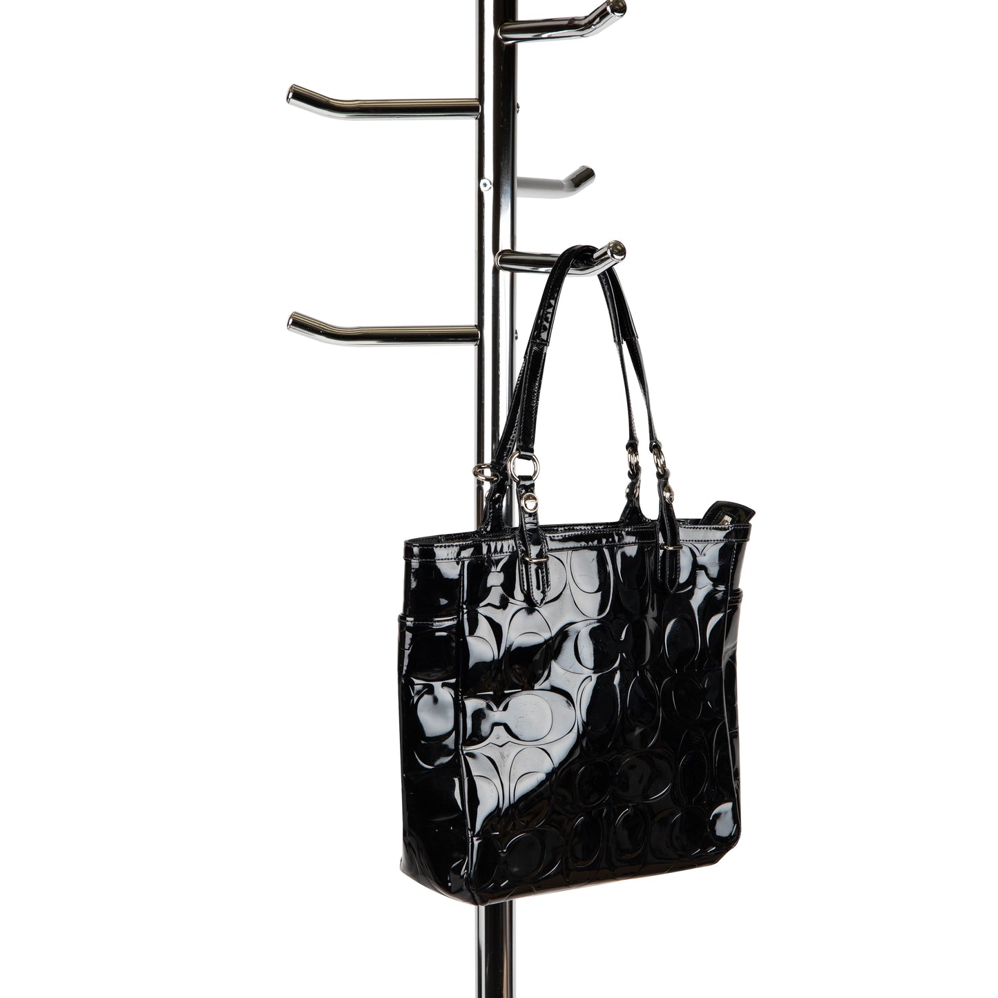 Mind Reader Coat Rack , Hall Tree, Freestanding , Coat Tree, Hat, Jacket, Purse, Metal, 11.75"L x 11.75"W x 67.25"H, Silver