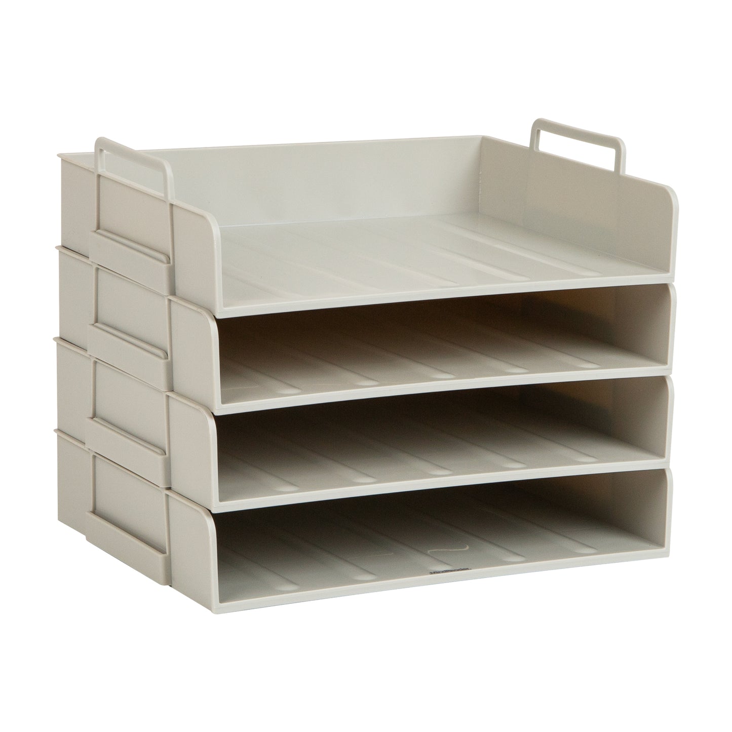 Mind Reader Stackable Paper Tray, Desktop Organizer, File Storage, Office, Plastic, 13.75"L x 10"W x 10.75"H, 4 Pcs.
