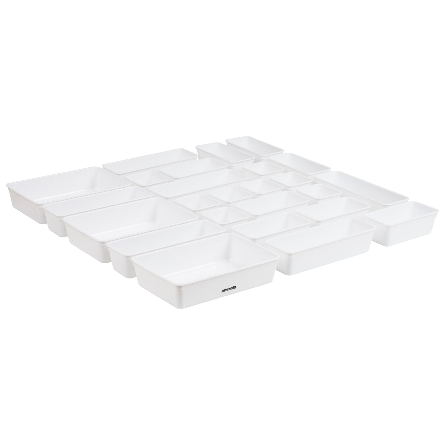 Mind Reader 25-Piece Drawer Organizer Set, Storage Trays for Kitchen, Bathroom, Office, Makeup, Jewelry & More, Junk Drawer Tray, Utensil Holder