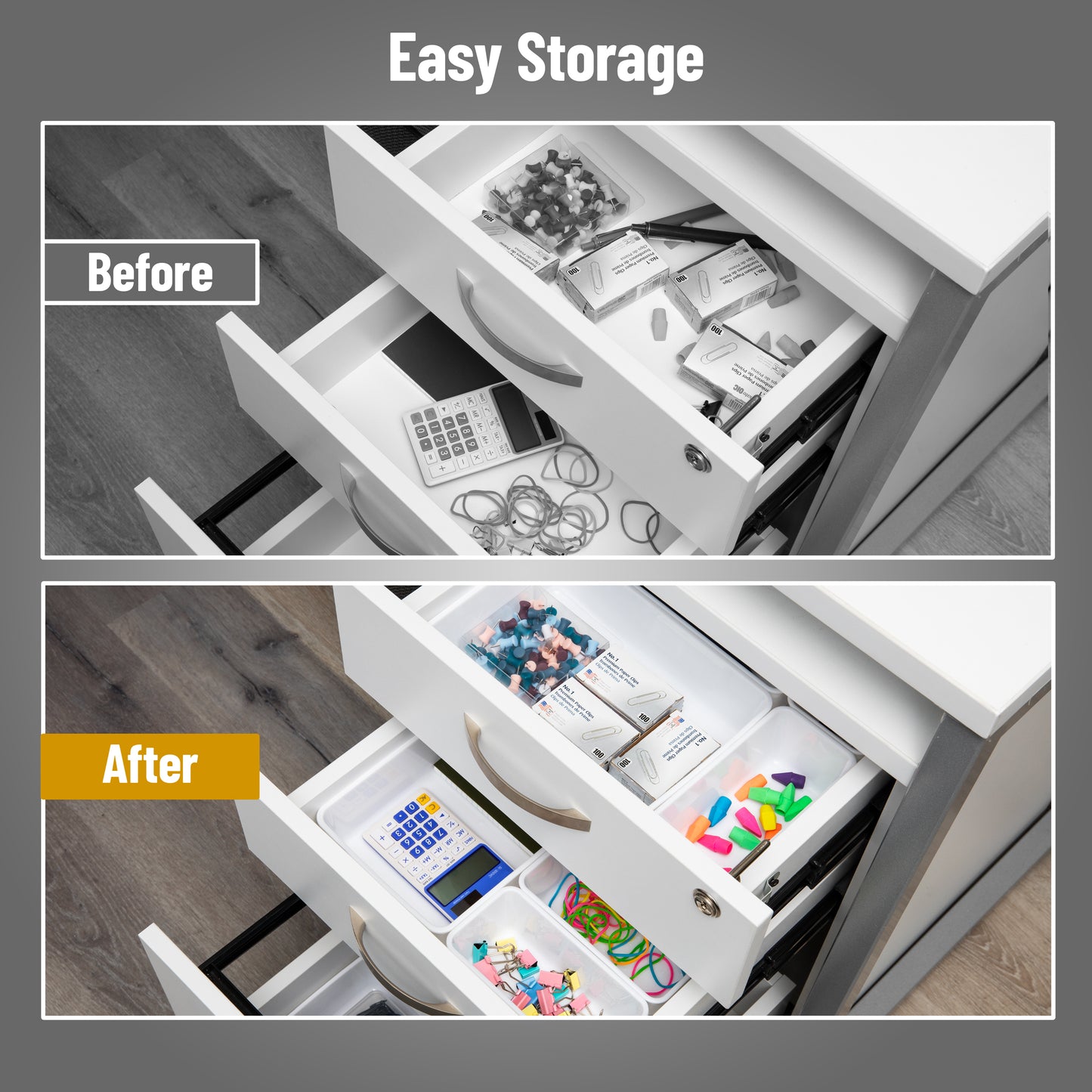 Mind Reader 25-Piece Drawer Organizer Set, Storage Trays for Kitchen, Bathroom, Office, Makeup, Jewelry & More, Junk Drawer Tray, Utensil Holder