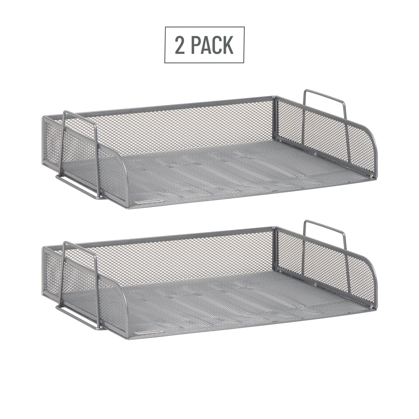 Mind Reader Stackable Paper Tray, Desktop Organizer, File Storage, Office, Metal Mesh, 14"L x 9.75"W x 11.25"H, 4 Pcs.