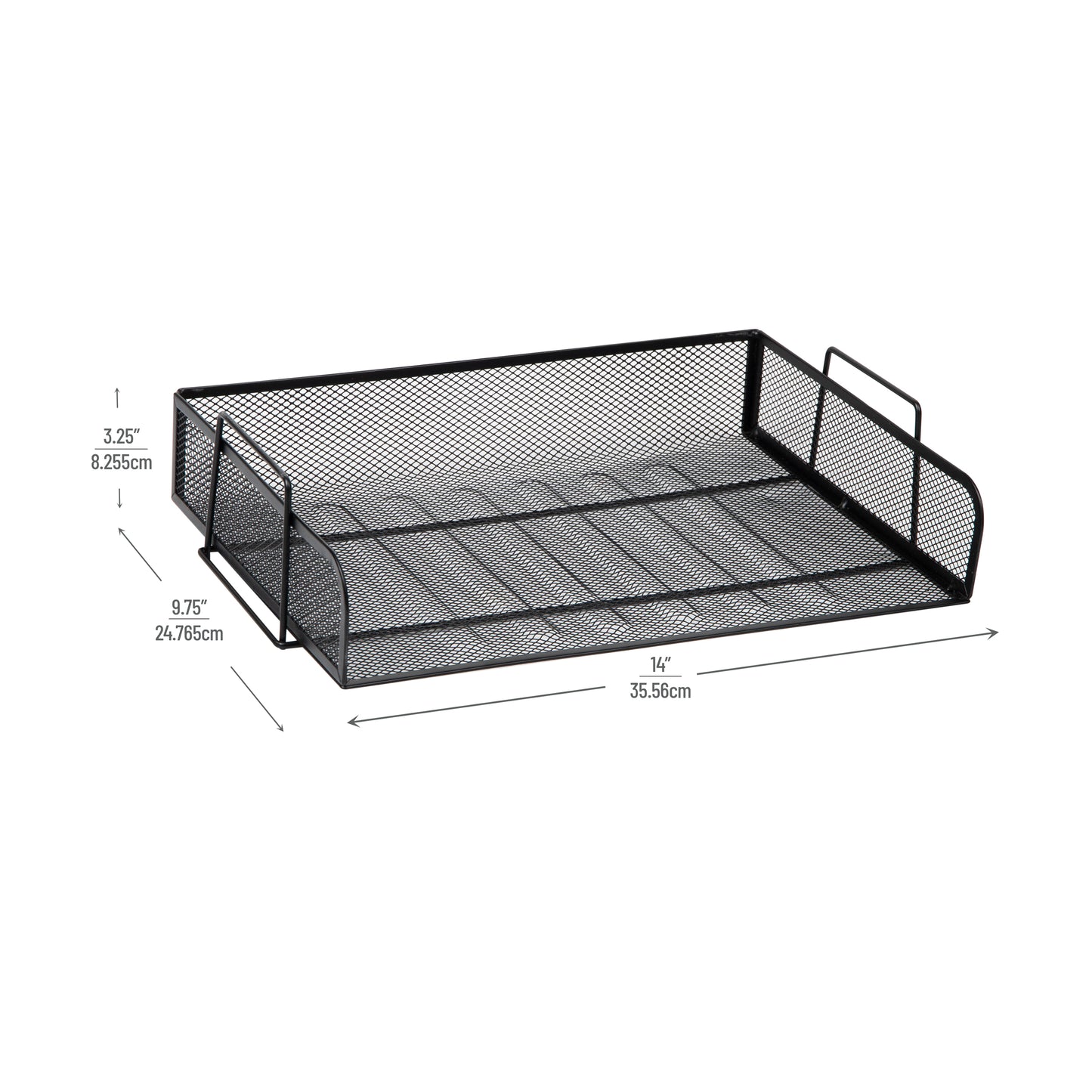 Mind Reader Network Collection, 4-Piece Stackable Paper Tray, Letter Size, File and Document Holder, Desktop Organizer, Metal Mesh, Black