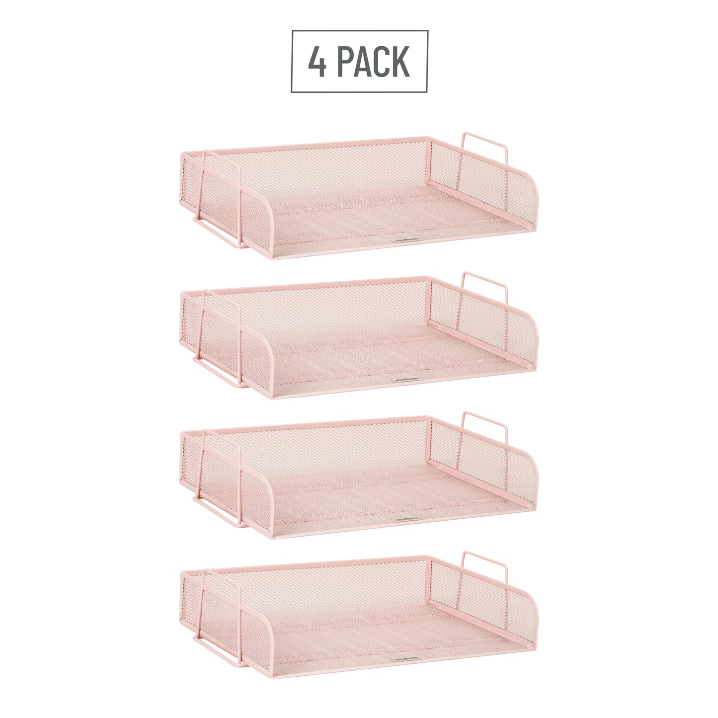 Mind Reader Stackable Paper Tray, Desktop Organizer, File Storage, Office, Metal Mesh, 13.25"L x 9.75"W x 11.25"H, 4 Pcs.