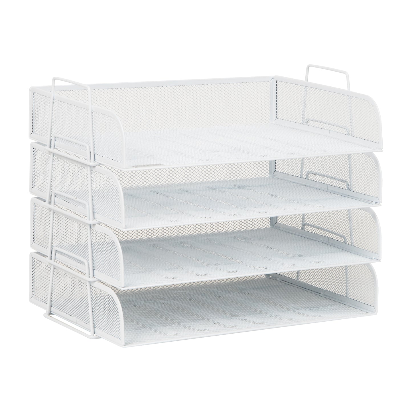 Mind Reader Stackable Paper Tray, Desktop Organizer, File Storage, Office, Metal Mesh, 13.25"L x 9.75"W x 11.25"H, 4 Pcs.