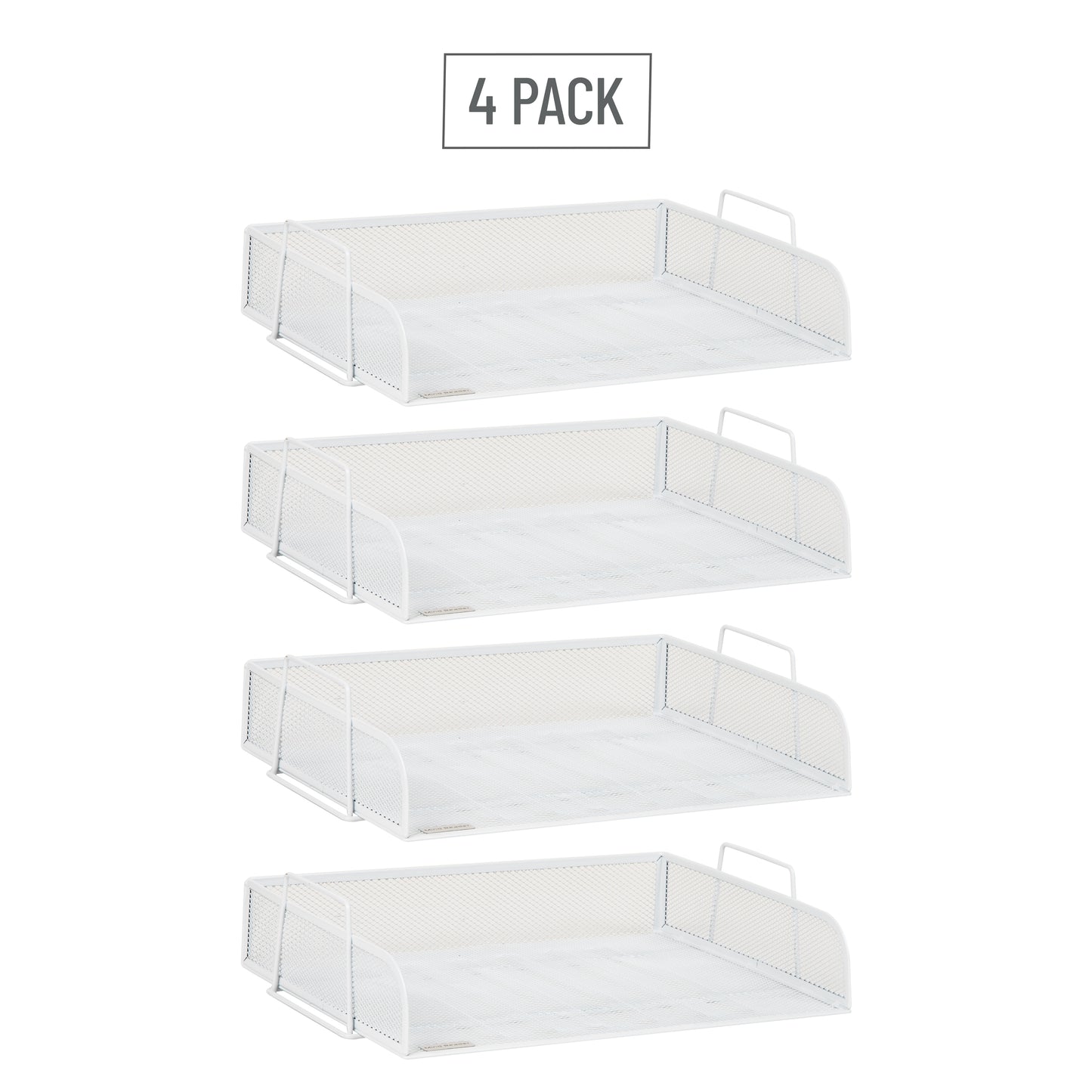 Mind Reader Stackable Paper Tray, Desktop Organizer, File Storage, Office, Metal Mesh, 13.25"L x 9.75"W x 11.25"H, 4 Pcs.