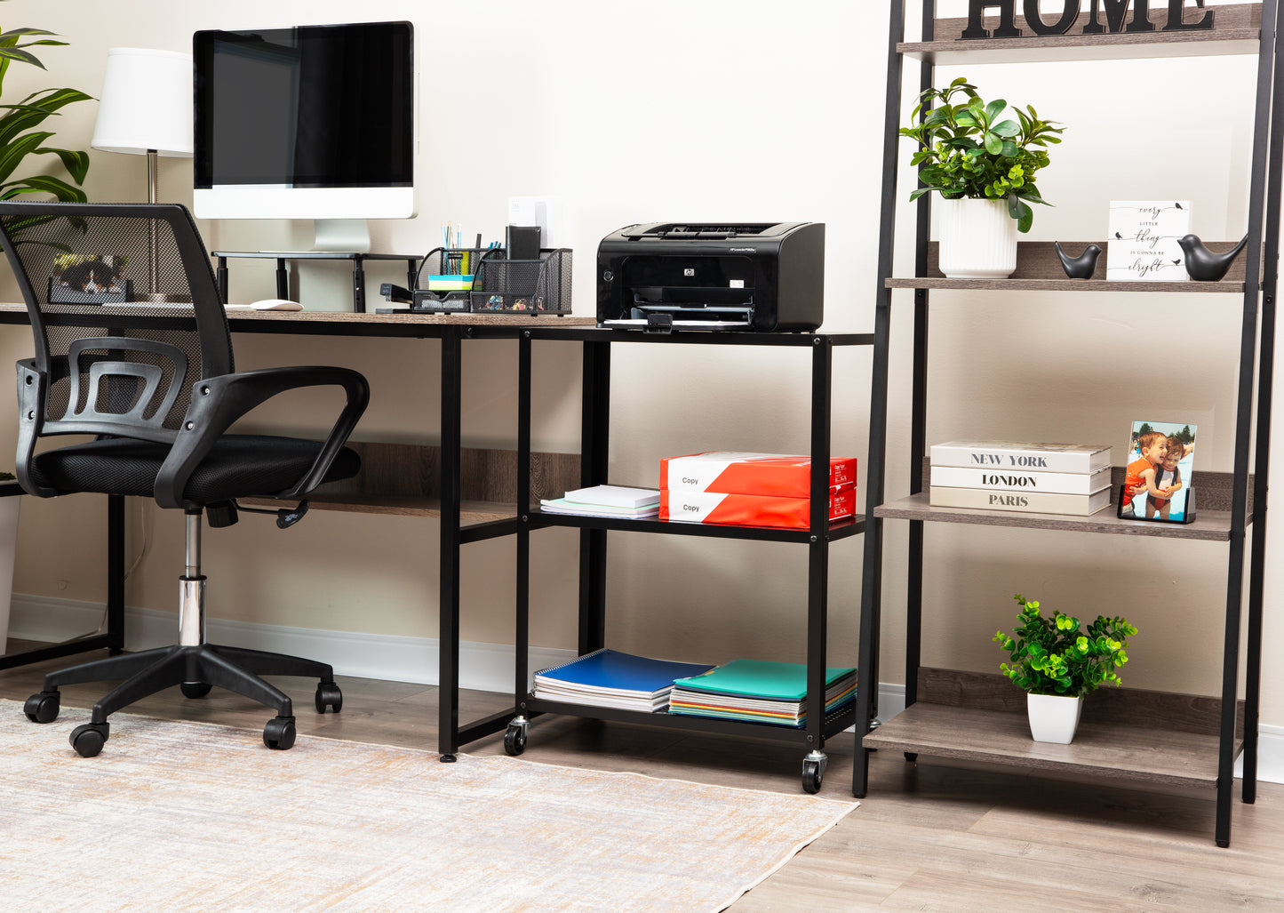 Mind Reader Rolling Cart, Rolling Cart, Microwave Stand, 3-Tier, Coffee Cart, Office, Metal, 23"L x 12"W x 30"H, Black