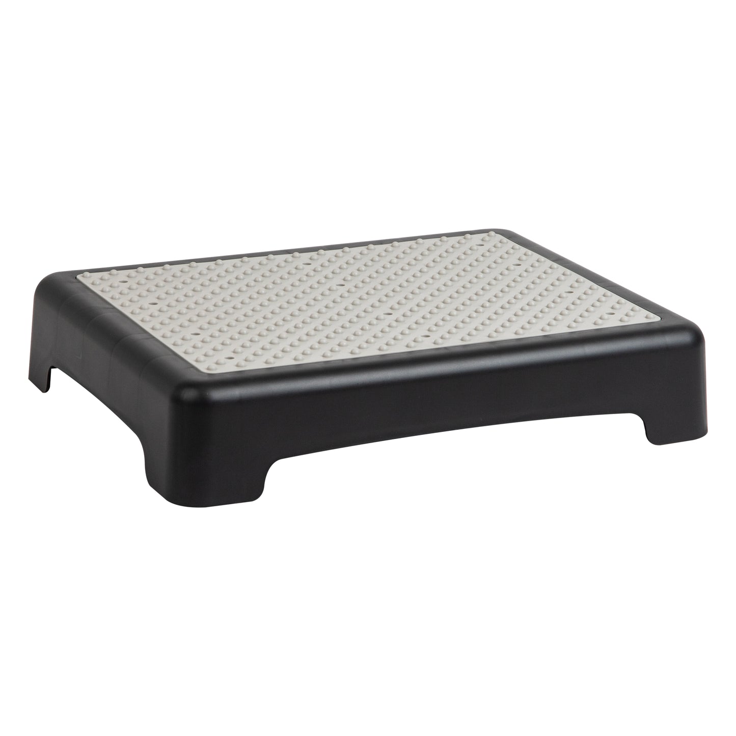 Mind Reader Platform Booster Step, Step Stool for Seniors, Indoor Outdoor, Riser, 17"L x 13"W x 3.5"H, Black and White