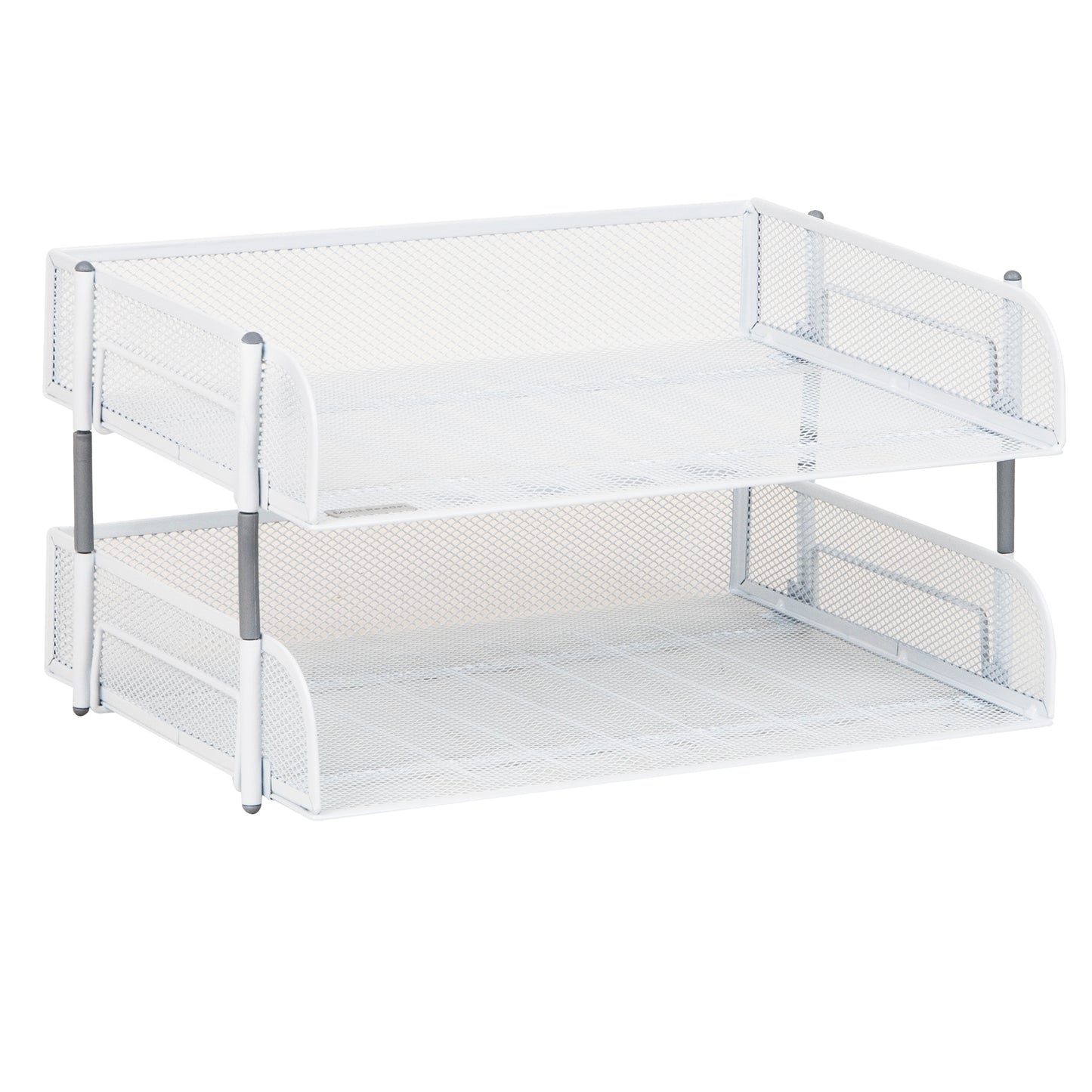 Mind Reader 2-Tier Stackable Paper Tray, Desktop Organizer for Letter-Size Documents, Office File Storage, Metal Mesh, Set of 2