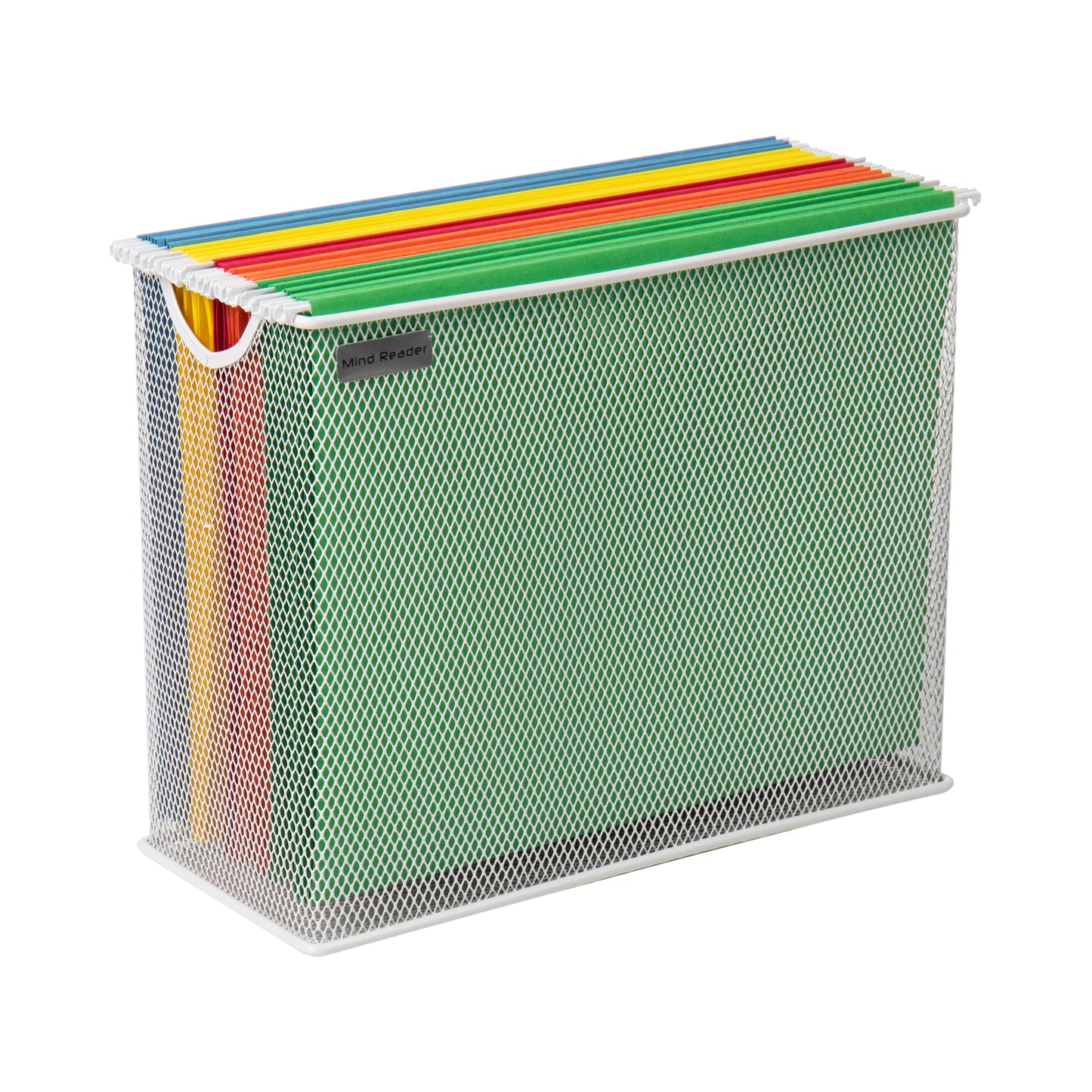 Mind Reader Vertical File Storage, Desktop Organizer, Hanging Files, Office, Metal Mesh, 12.25"L x 5.5"W x 10"H