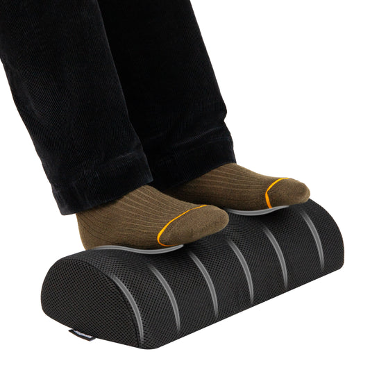 Mind Reader Foot Rest, Under Desk at Work, Ergonomic, Height Adjustable, Office, Foam, 7.5"L x 16.75"W x 3.75"H, Black