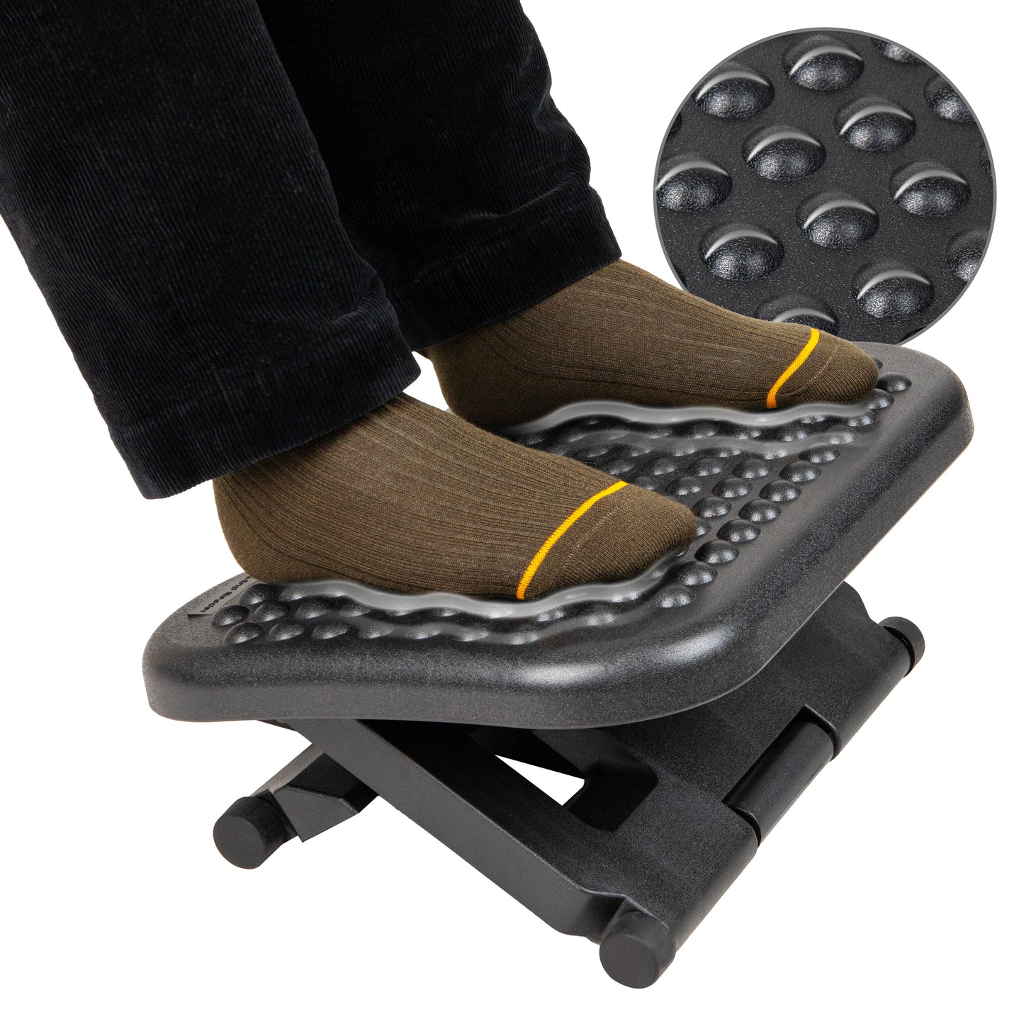 Mind Reader Foot Rest, Under Desk at Work, Ergonomic, Height Adjustable, Office, Plastic, 17"L x 13"W x 6.25"H