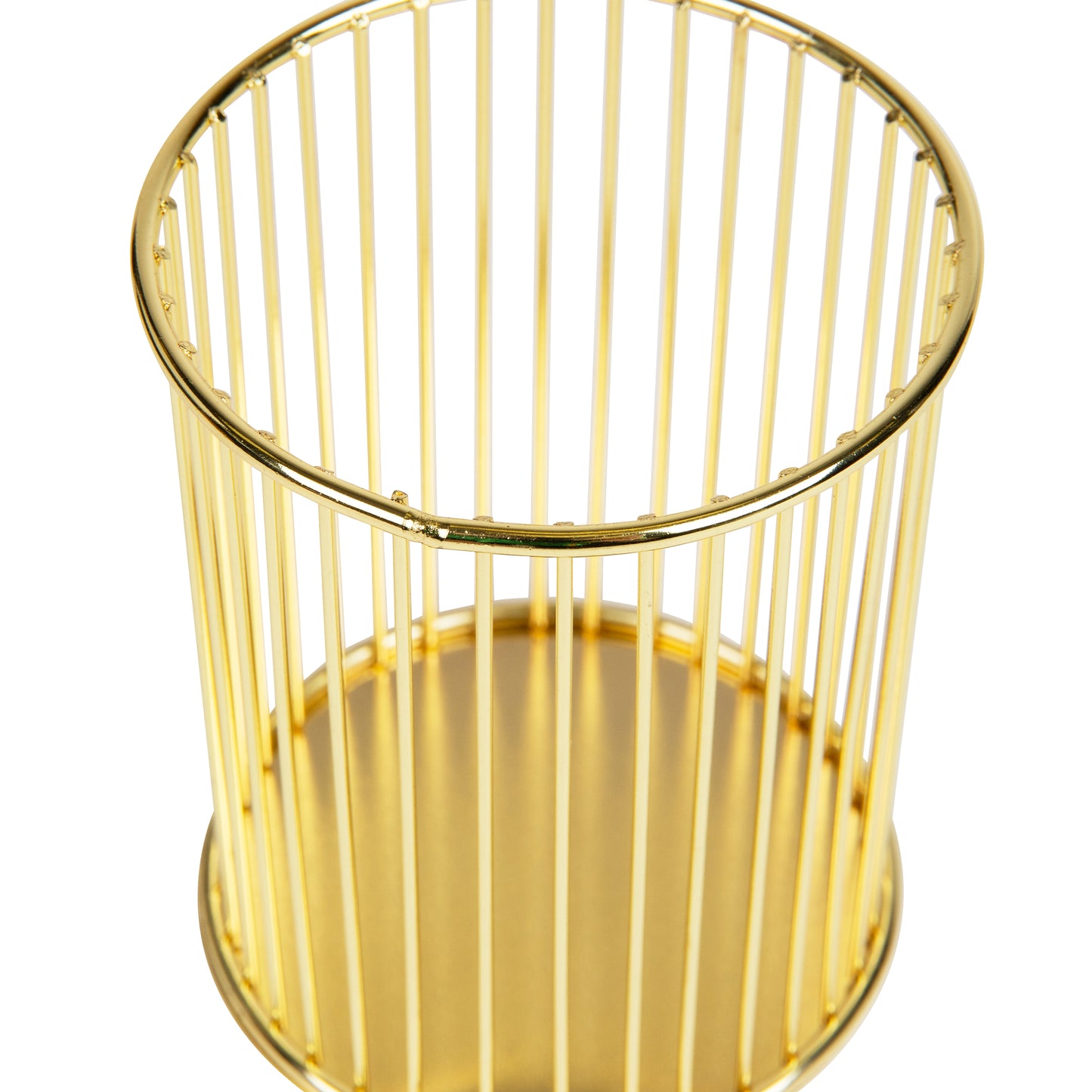 Mind Reader Pen and Accessories Holder, Desktop Organizer, Office, Metal , 3"L x 3"W x 4"H, Set of 3, Gold