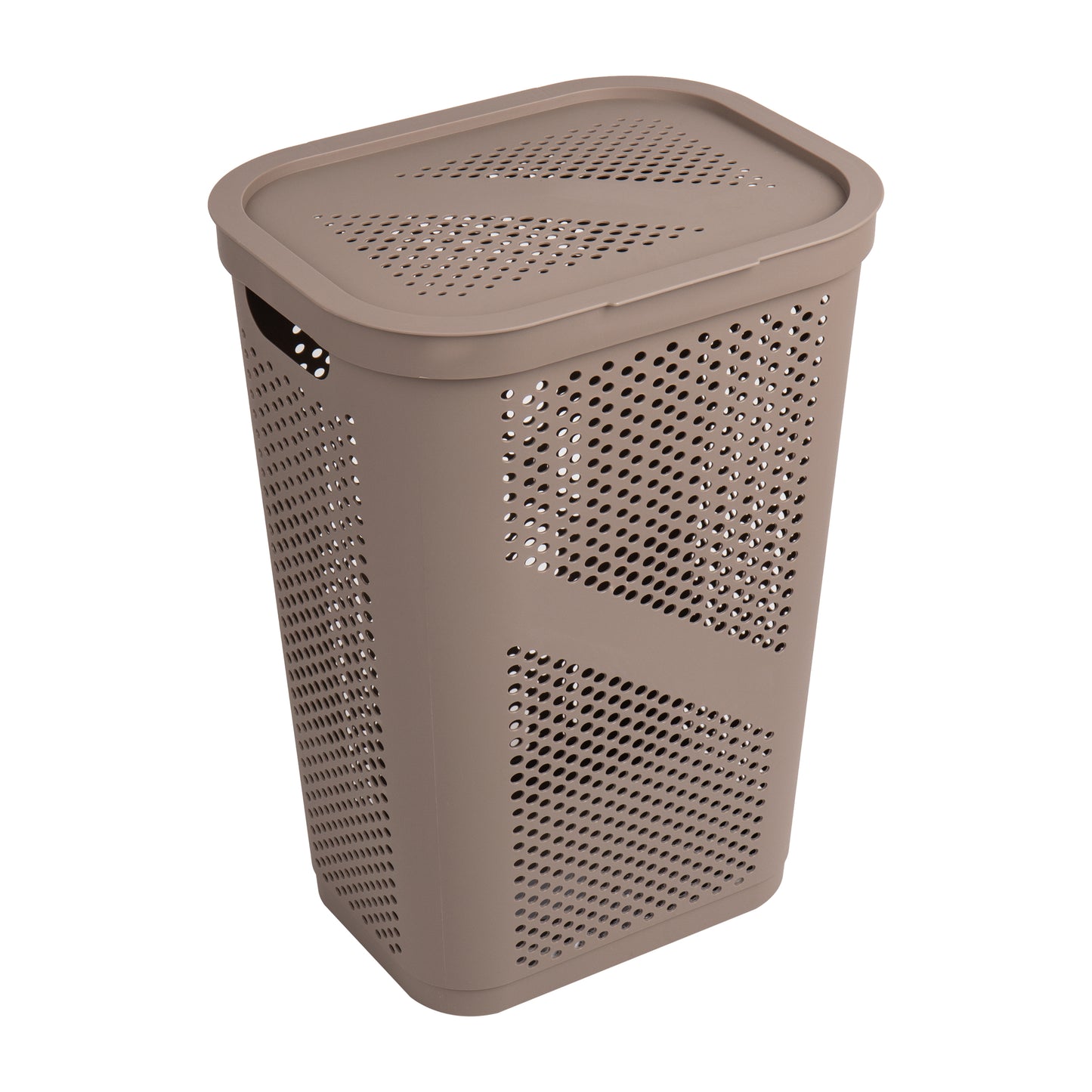 Mind Reader 60L Slim Laundry Hamper, Clothes Basket, Lid, Ventilated, Plastic, 17.25"L x 13.75"W x 23.5"H
