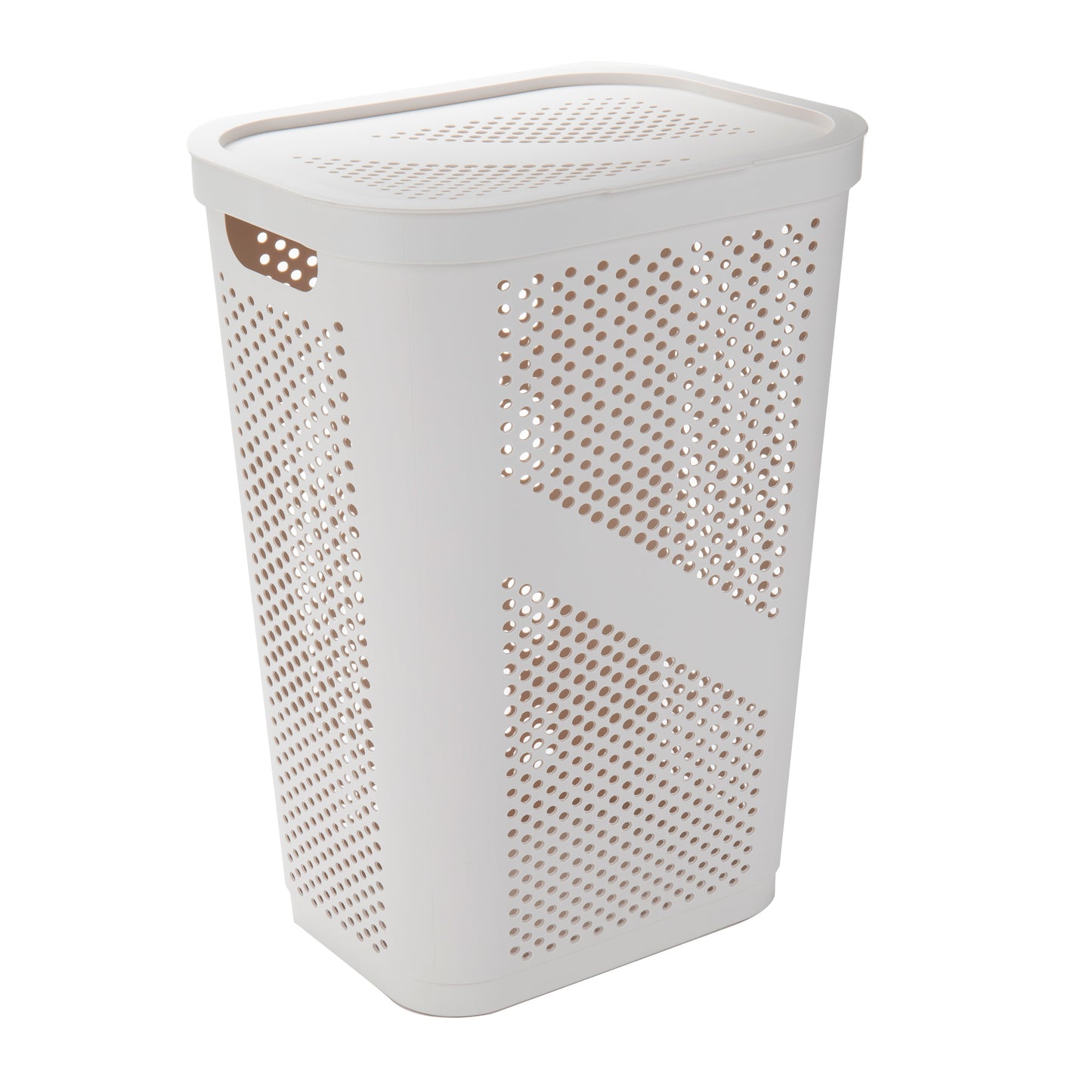 Mind Reader 60L Slim Laundry Hamper, Clothes Basket, Lid, Ventilated, Plastic, 17.25"L x 13.75"W x 23.5"H
