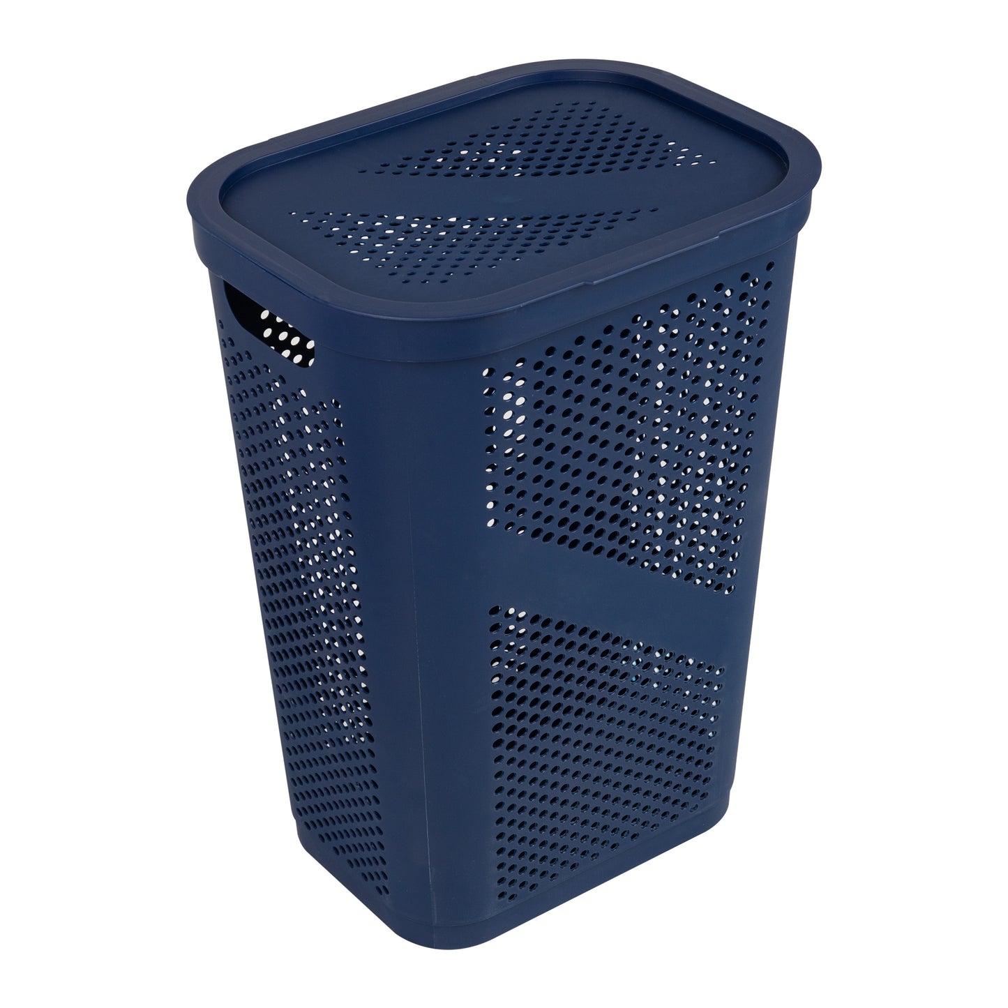 Mind Reader 60L Slim Laundry Hamper, Clothes Basket, Lid, Ventilated, Plastic, 17.25"L x 13.75"W x 23.5"H