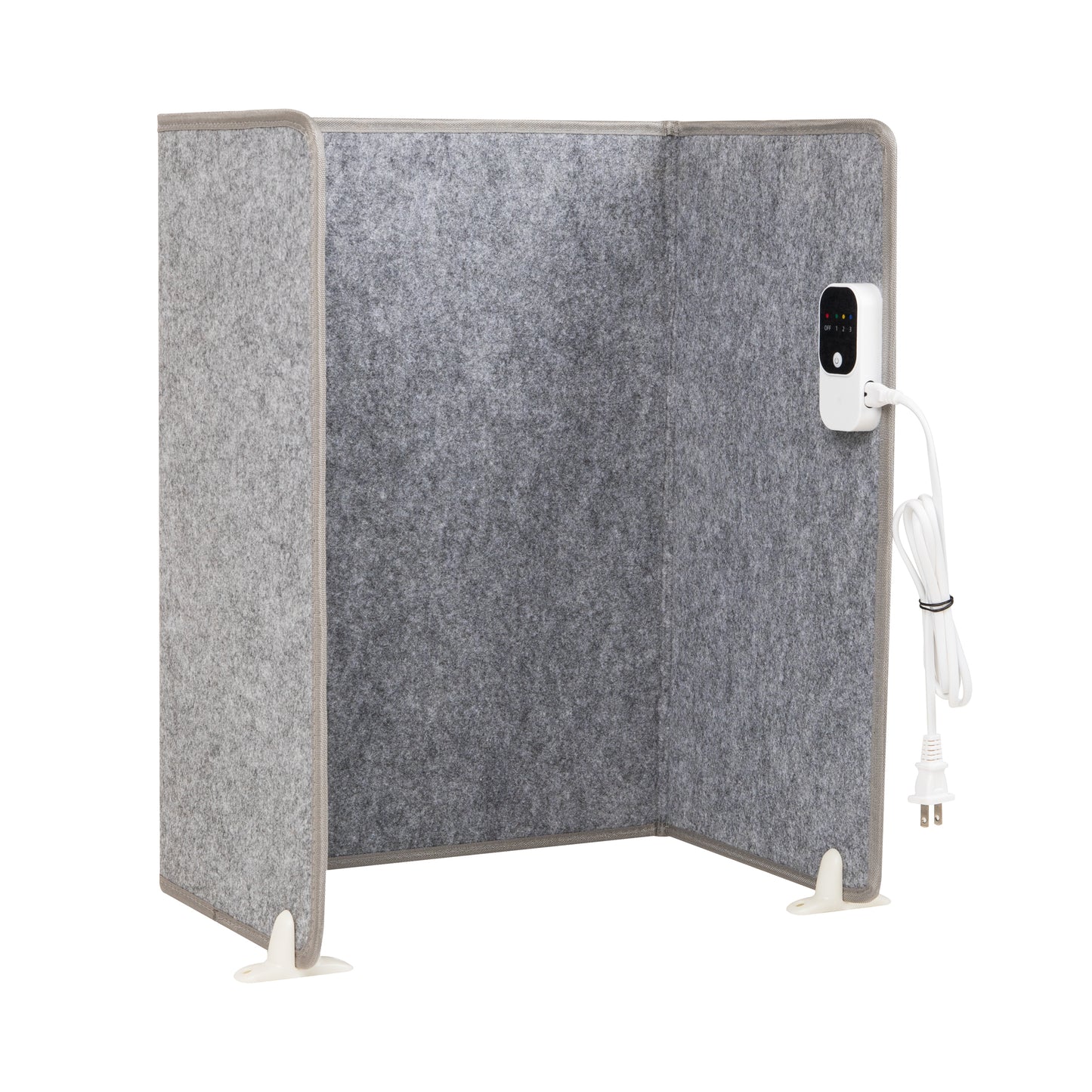 Mind Reader Under Desk Space Heater, Foldable Electric Foot Warmer Panel with Thermostat, Timer & Auto Shut Off, Portable Heater for Office or Home, Fabric, Gray