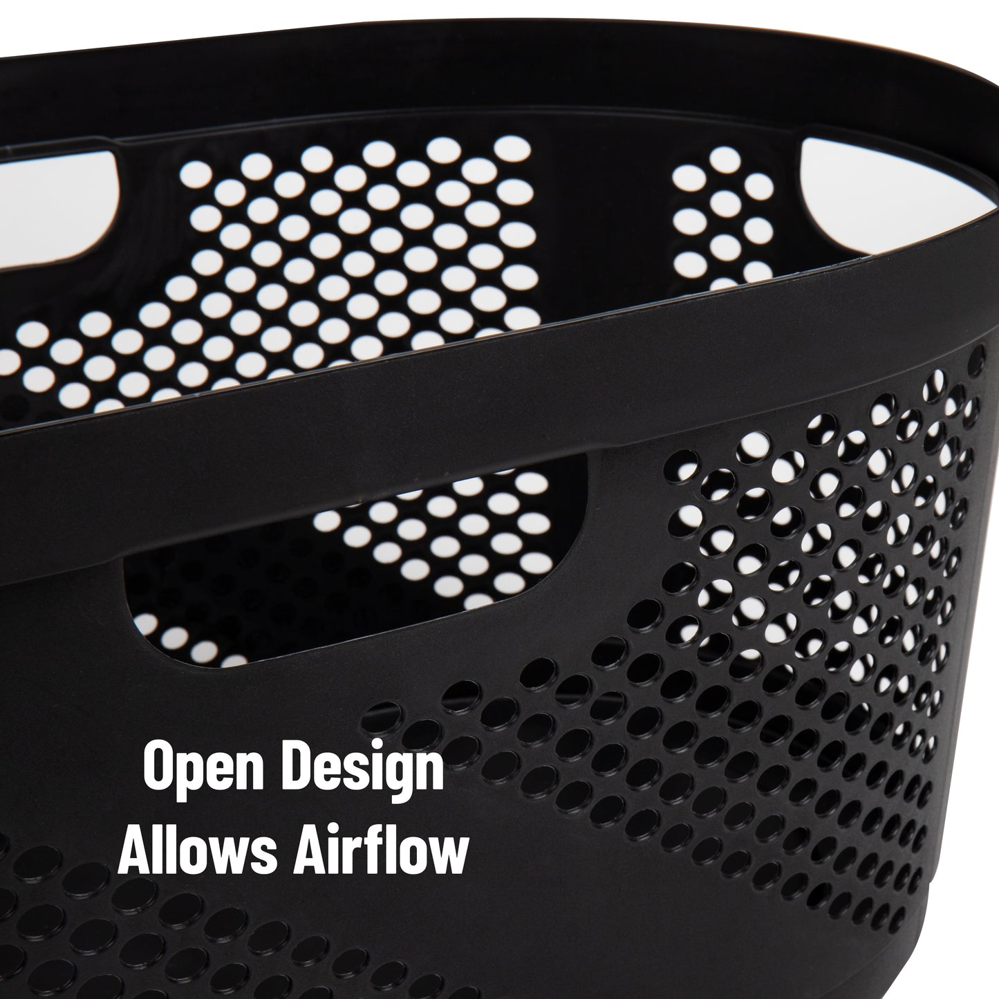 Mind Reader 40L Laundry Basket, Clothes Hamper, Ventilated, Plastic, 23"L x 14.5"W x 10.5"H