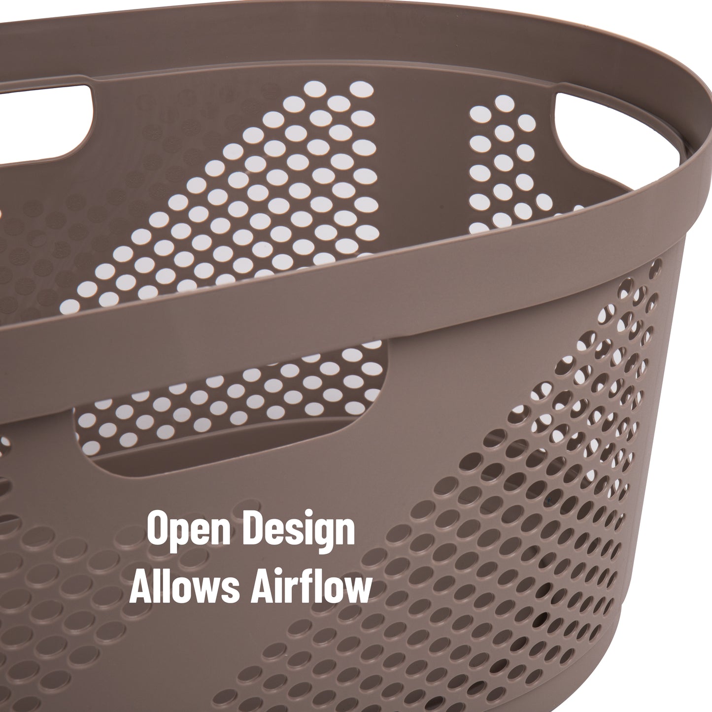 Mind Reader 40L Laundry Basket, Clothes Hamper, Ventilated, Plastic, 23"L x 14.5"W x 10.5"H
