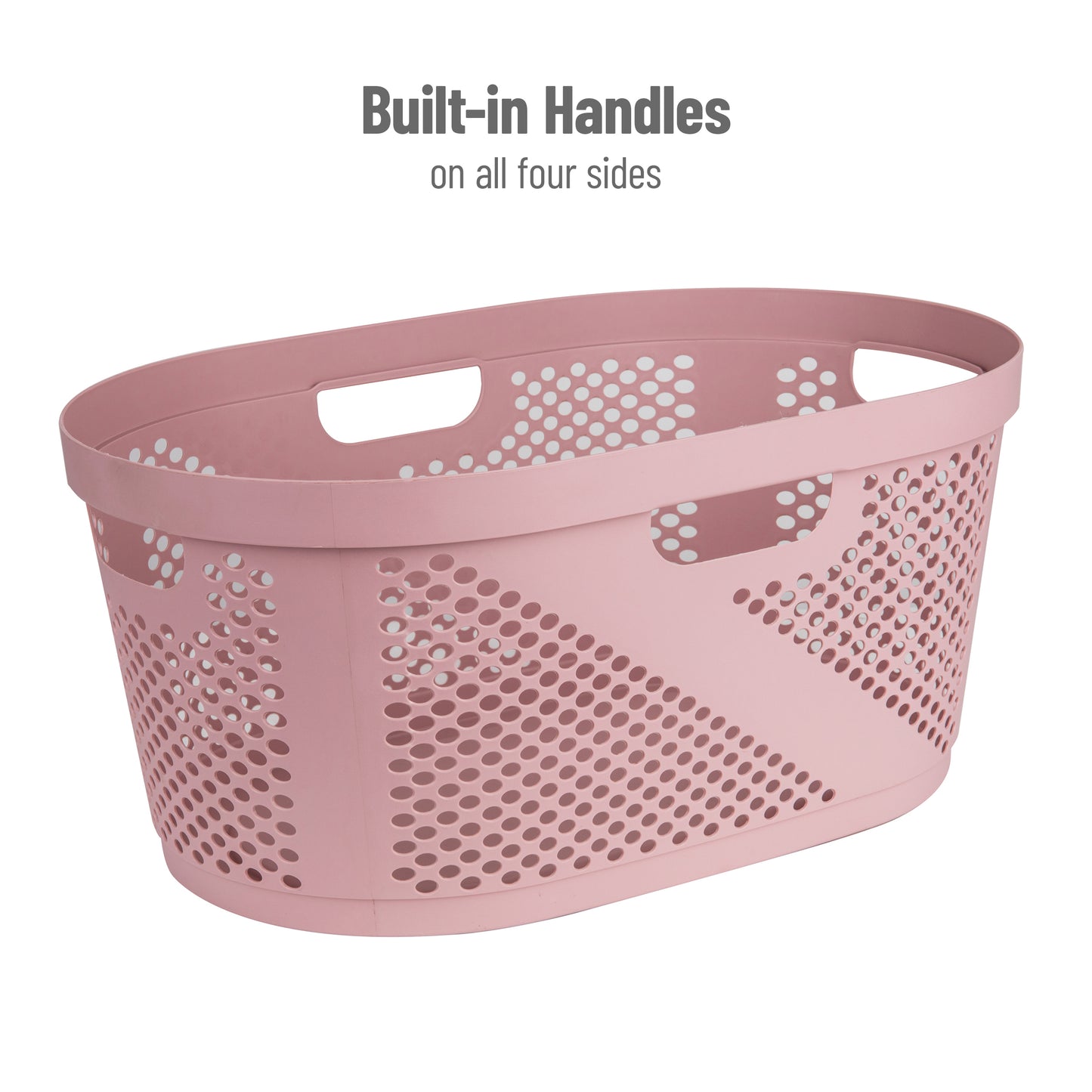 Mind Reader 40L Laundry Basket, Clothes Hamper, Ventilated, Plastic, 23"L x 14.5"W x 10.5"H