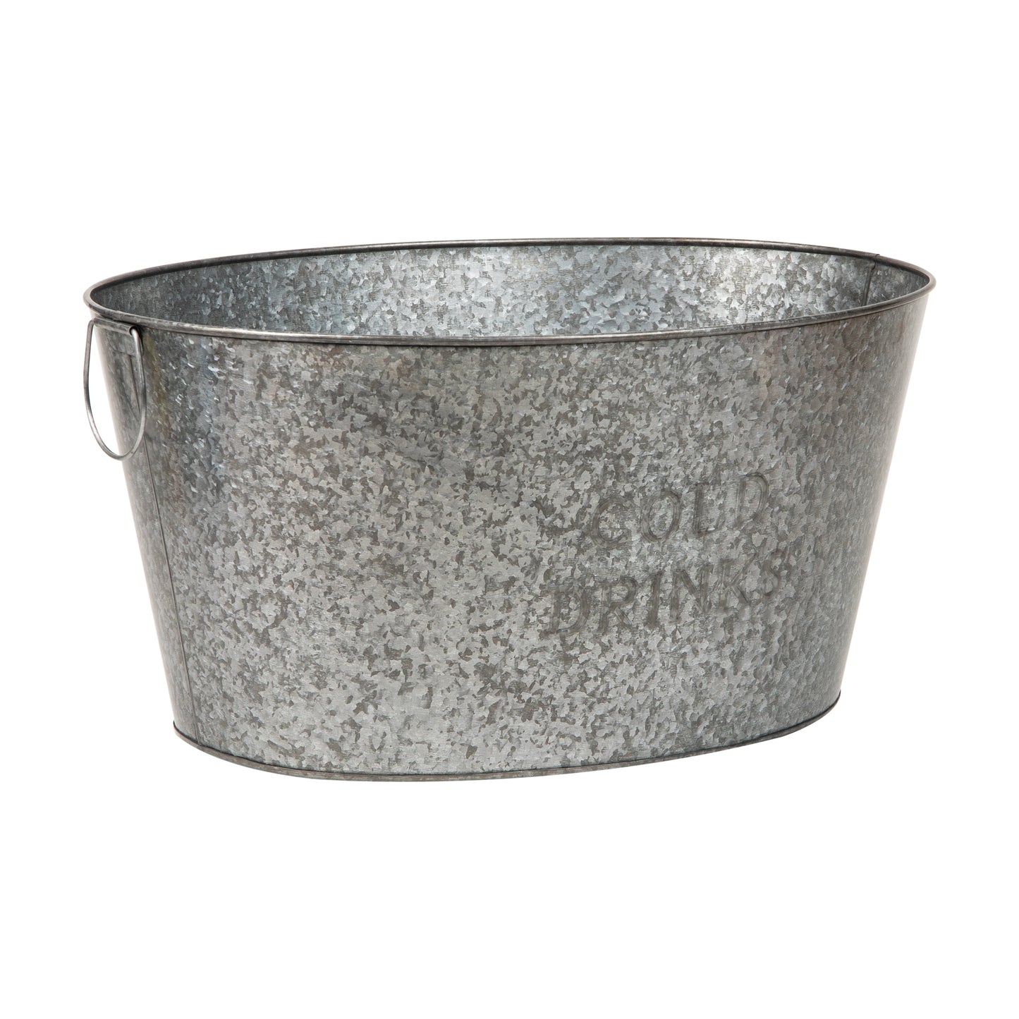 Mind Reader Cold Beverage Bucket with Handles, Party Basket, Entertaining, Portable, Large, Galvanized Metal, 18"L x 24"W x 12"H, Silver