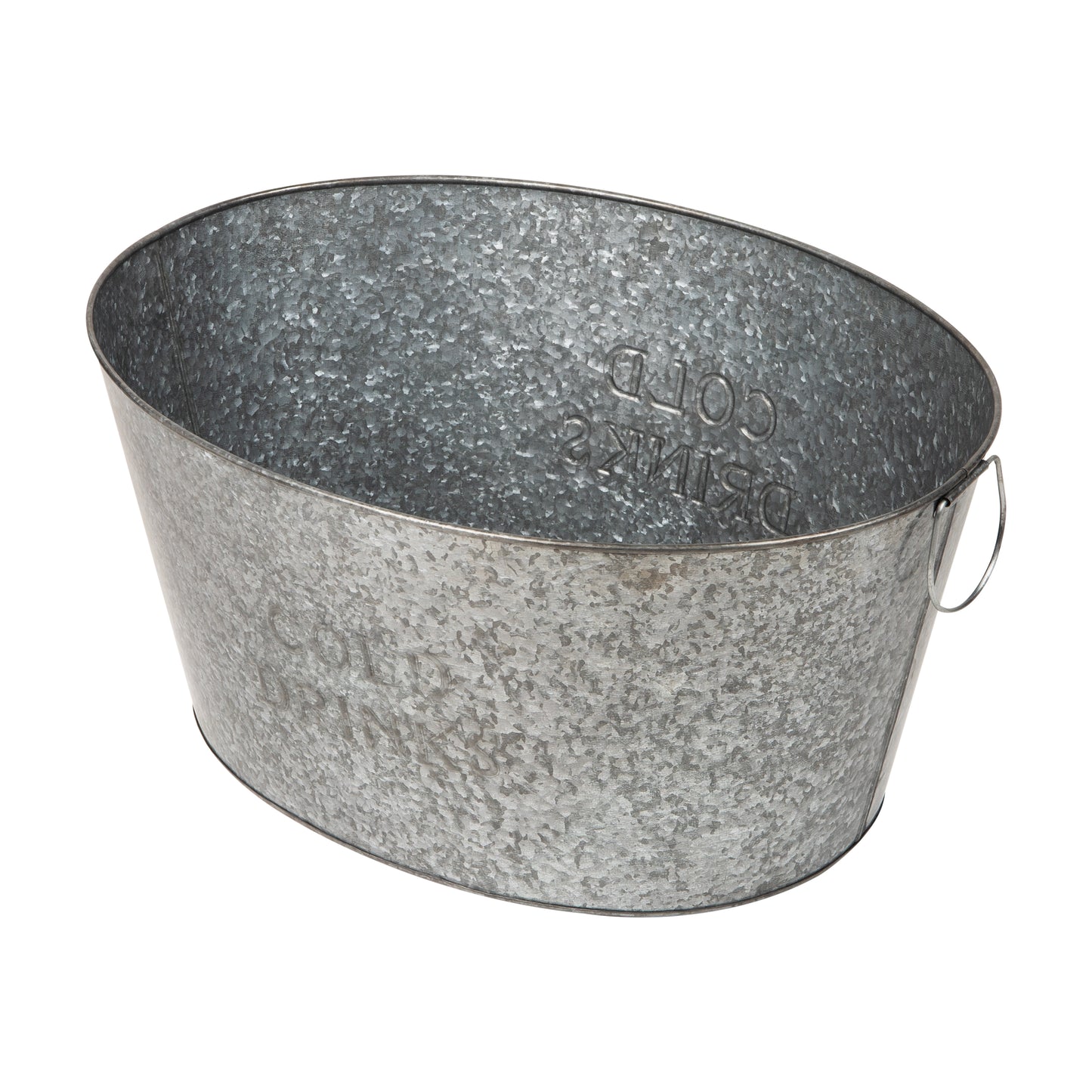 Mind Reader Cold Beverage Bucket with Handles, Party Basket, Entertaining, Portable, Large, Galvanized Metal, 18"L x 24"W x 12"H, Silver