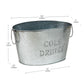 Mind Reader Ice Beverage Bucket for Parties, Wine Bucket, Baby Photo Tub, Galvanized Metal, 17.25"L x 11"W x 9.5"H, Silver