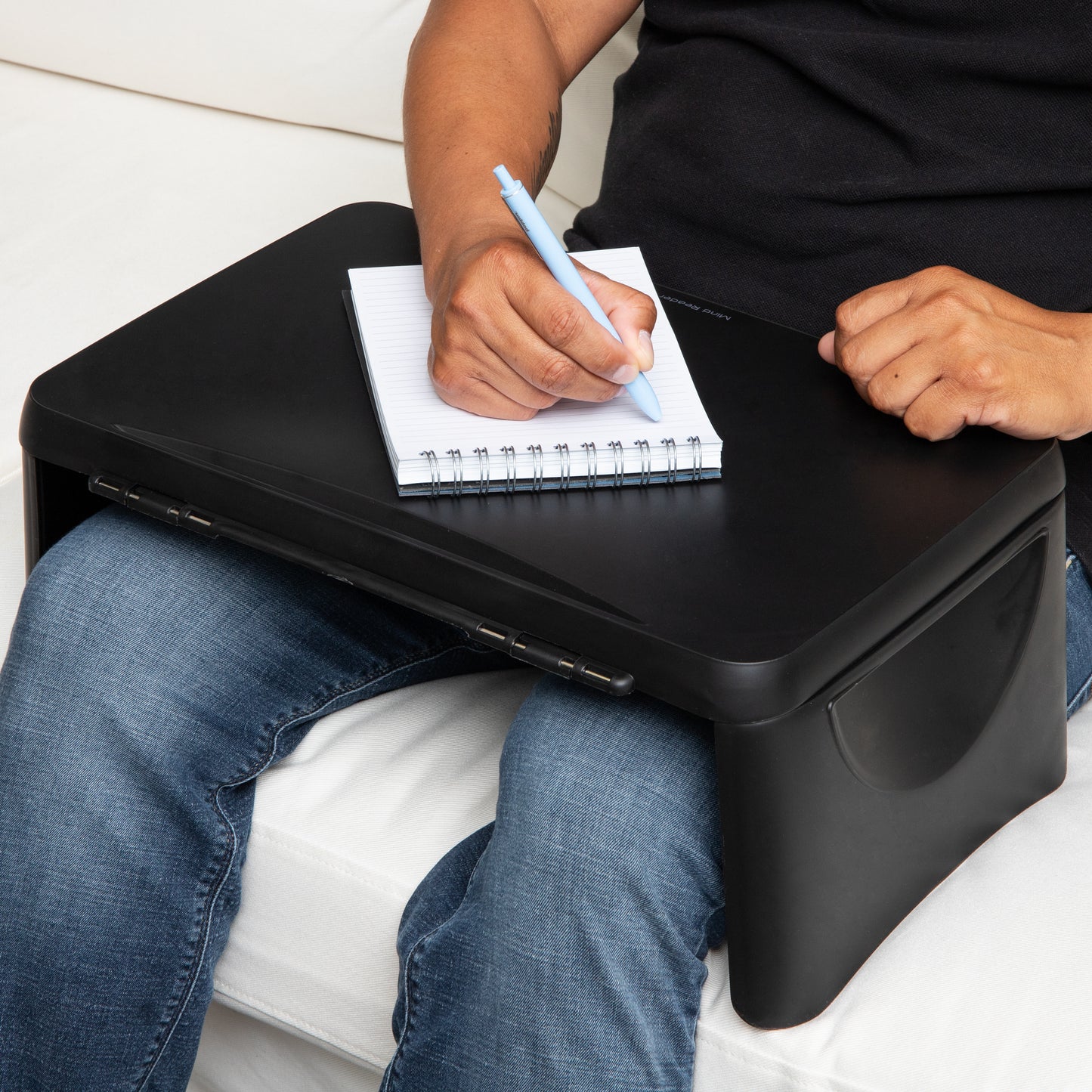 Mind Reader Anchor Collection, Portable Laptop Desk/Breakfast Table with Hinged Lid and Storage, Black