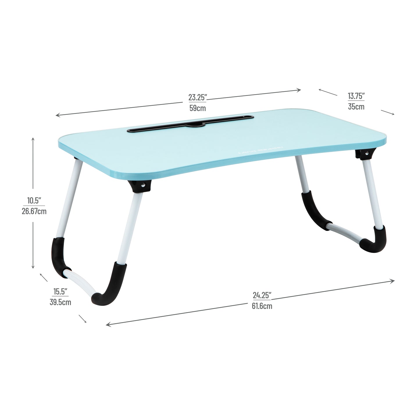 Mind Reader Lap Desk Laptop Stand, Bed Tray, Folding Legs, Couch Table, Portable, MDF, Metal, 23.25"L x 13.75"W x 10.5"H