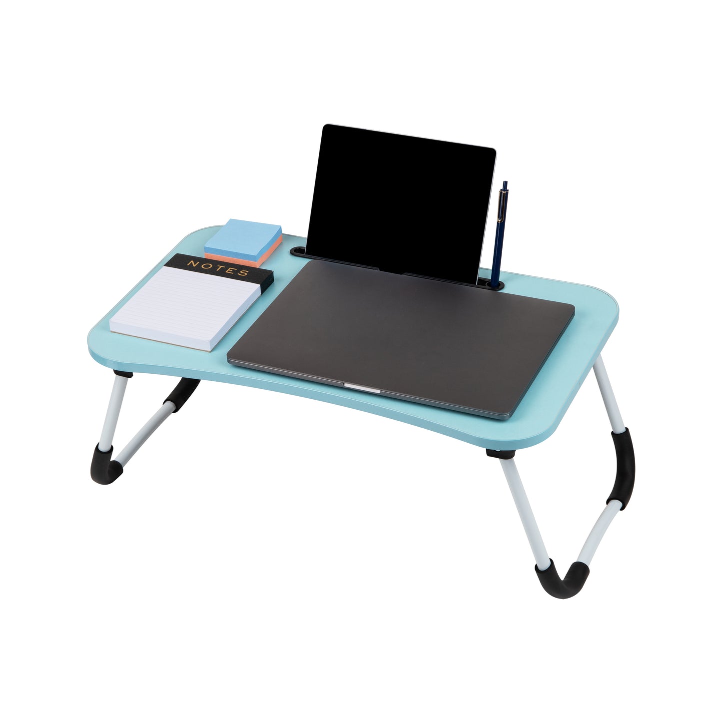 Mind Reader Lap Desk Laptop Stand, Bed Tray, Folding Legs, Couch Table, Portable, MDF, Metal, 23.25"L x 13.75"W x 10.5"H