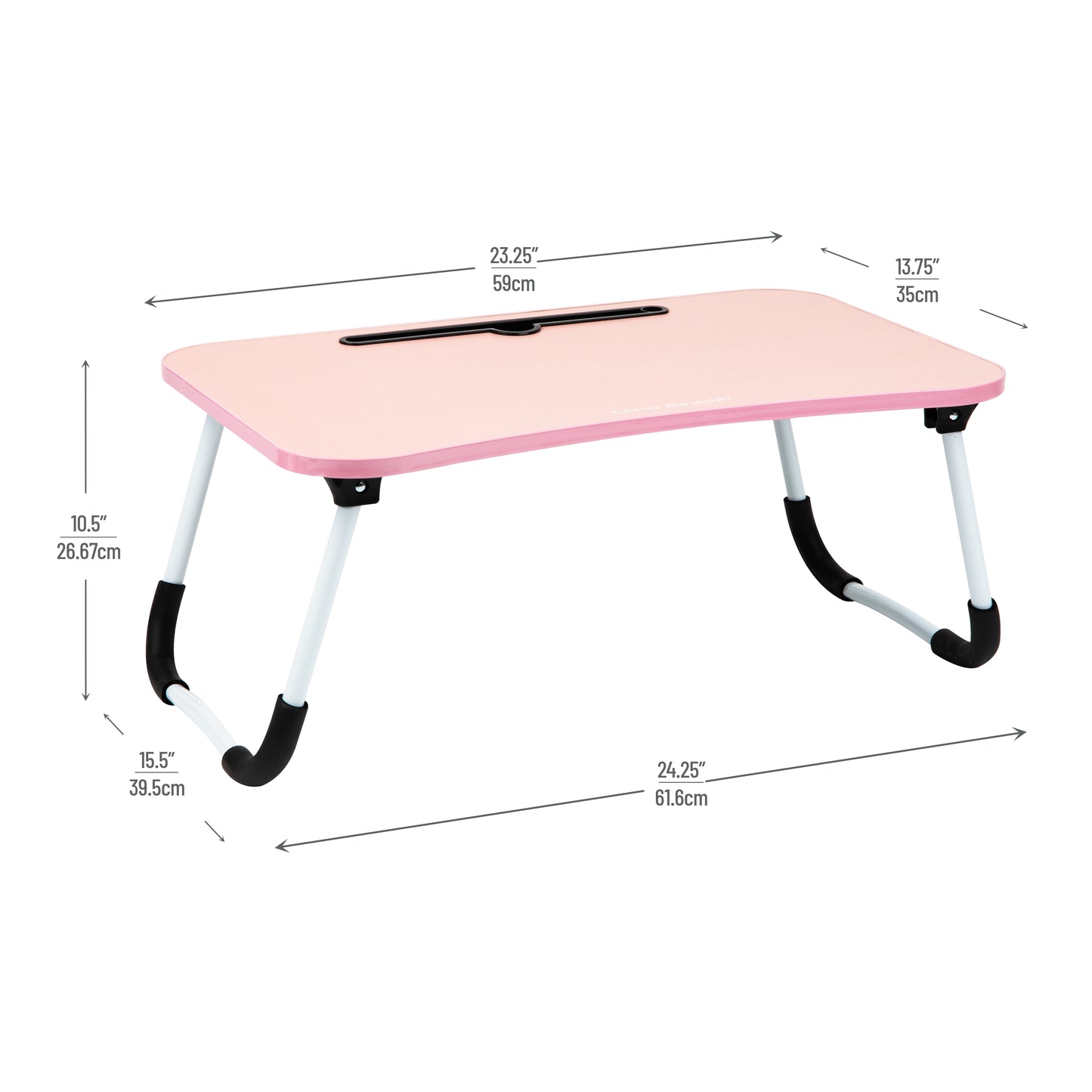 Mind Reader Lap Desk Laptop Stand, Bed Tray, Folding Legs, Couch Table, Portable, MDF, Metal, 23.25"L x 13.75"W x 10.5"H