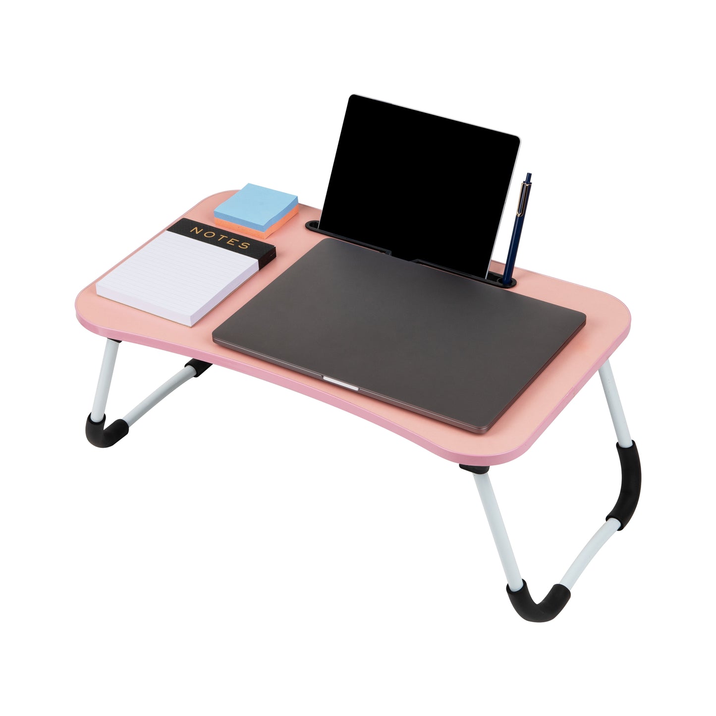 Mind Reader Lap Desk Laptop Stand, Bed Tray, Folding Legs, Couch Table, Portable, MDF, Metal, 23.25"L x 13.75"W x 10.5"H