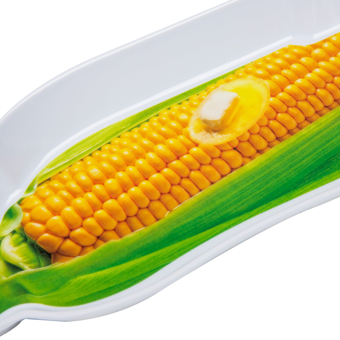 Mind Reader Bon Appetit Collection, Corn on the Cob Serving Plates for Parties and BBQs, 4 Piece Set, Melamine, 10.75"L x 3.75"W x 1"H, White