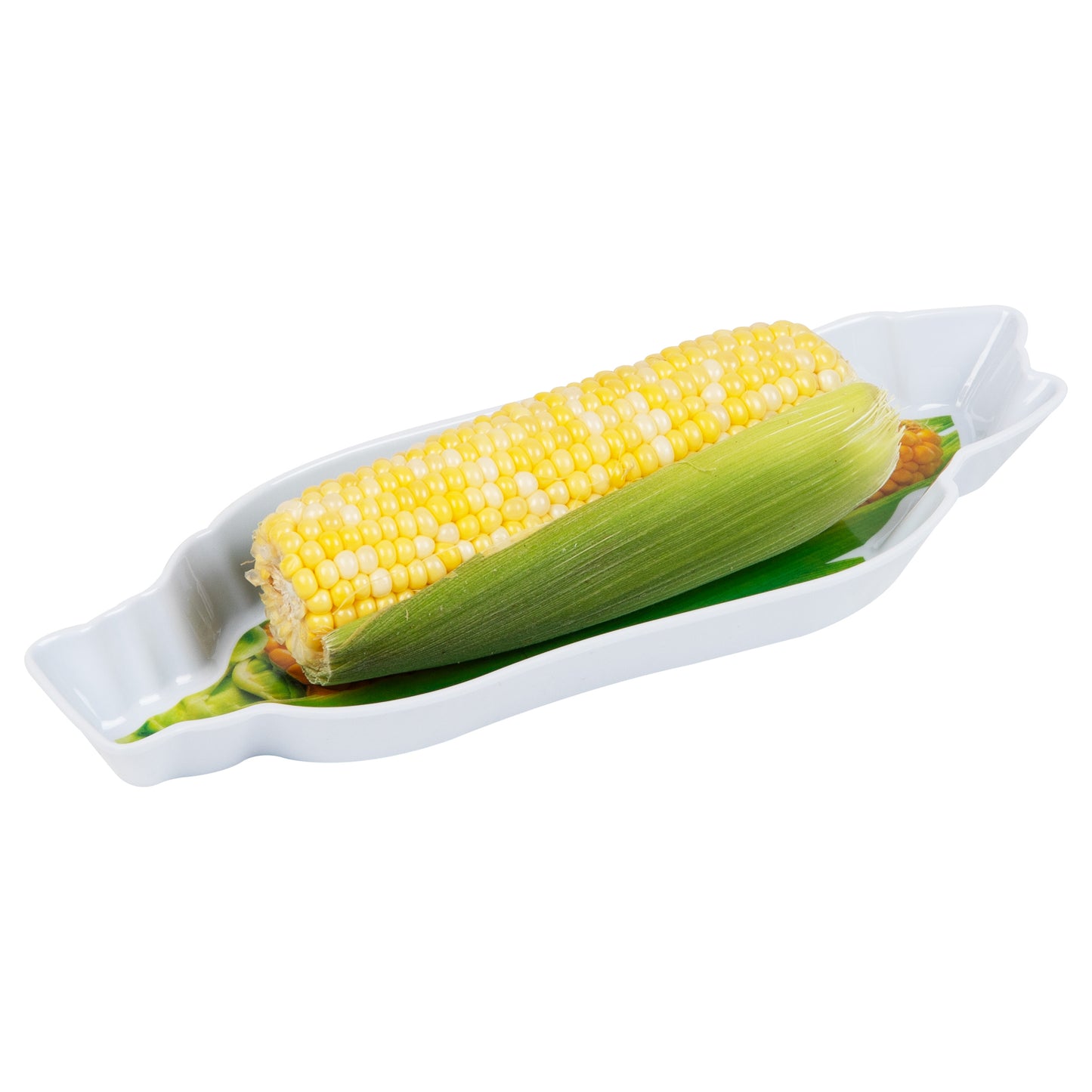 Mind Reader Bon Appetit Collection, Corn on the Cob Serving Plates for Parties and BBQs, 4 Piece Set, Melamine, 10.75"L x 3.75"W x 1"H, White