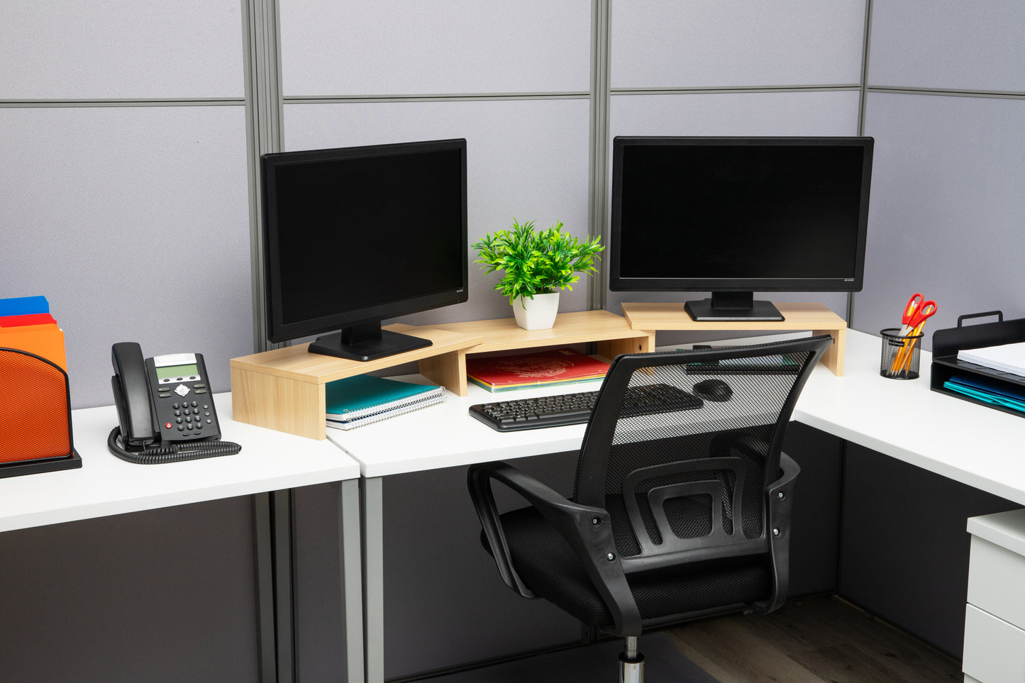 Mind Reader Dual Monitor Stand, Height Adjustable, Desktop Organizer, Laptop Riser, Office, 51.25"L x 9.25"W x 4.75"H