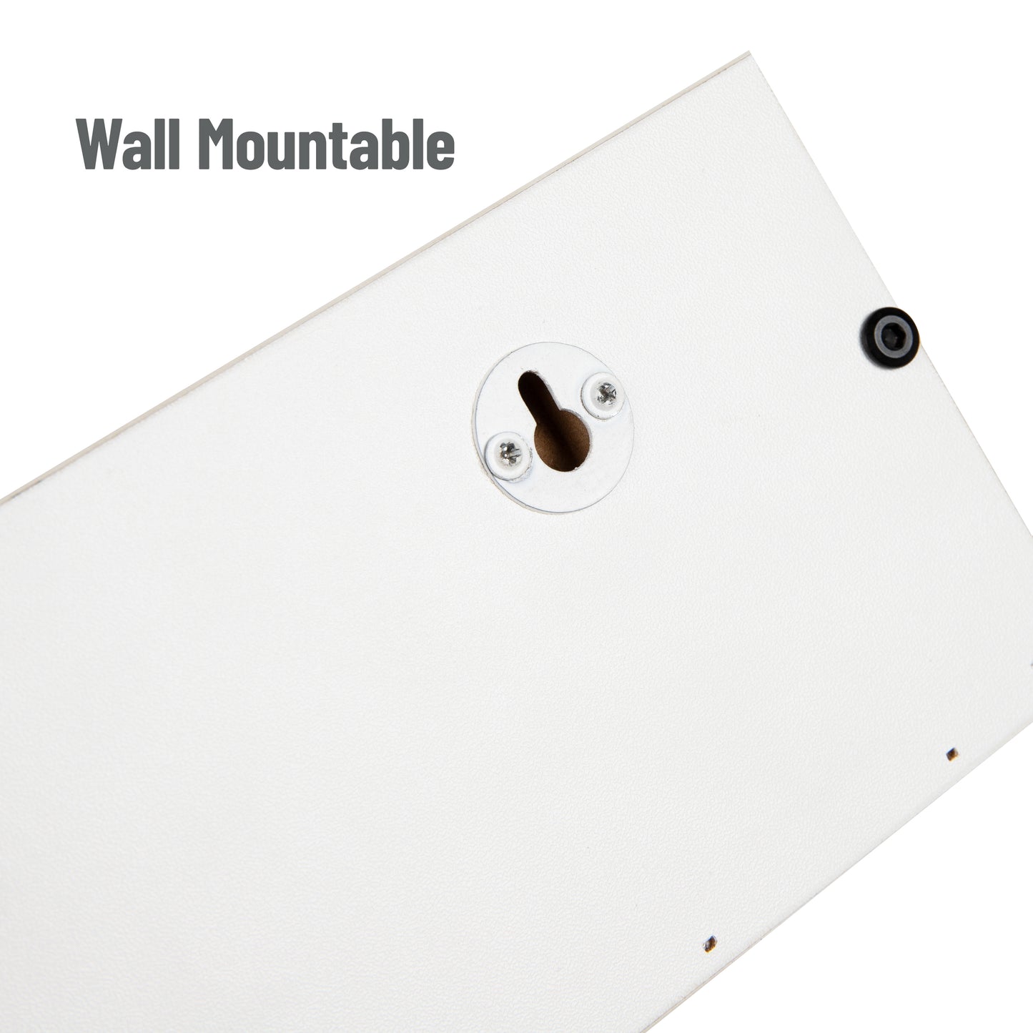 Mind Reader Floating Shelves, Wall-Mounted Office Organizers, Modern MDF Display Storage with Metal Rail, Metal. MDF, Set of 2, White