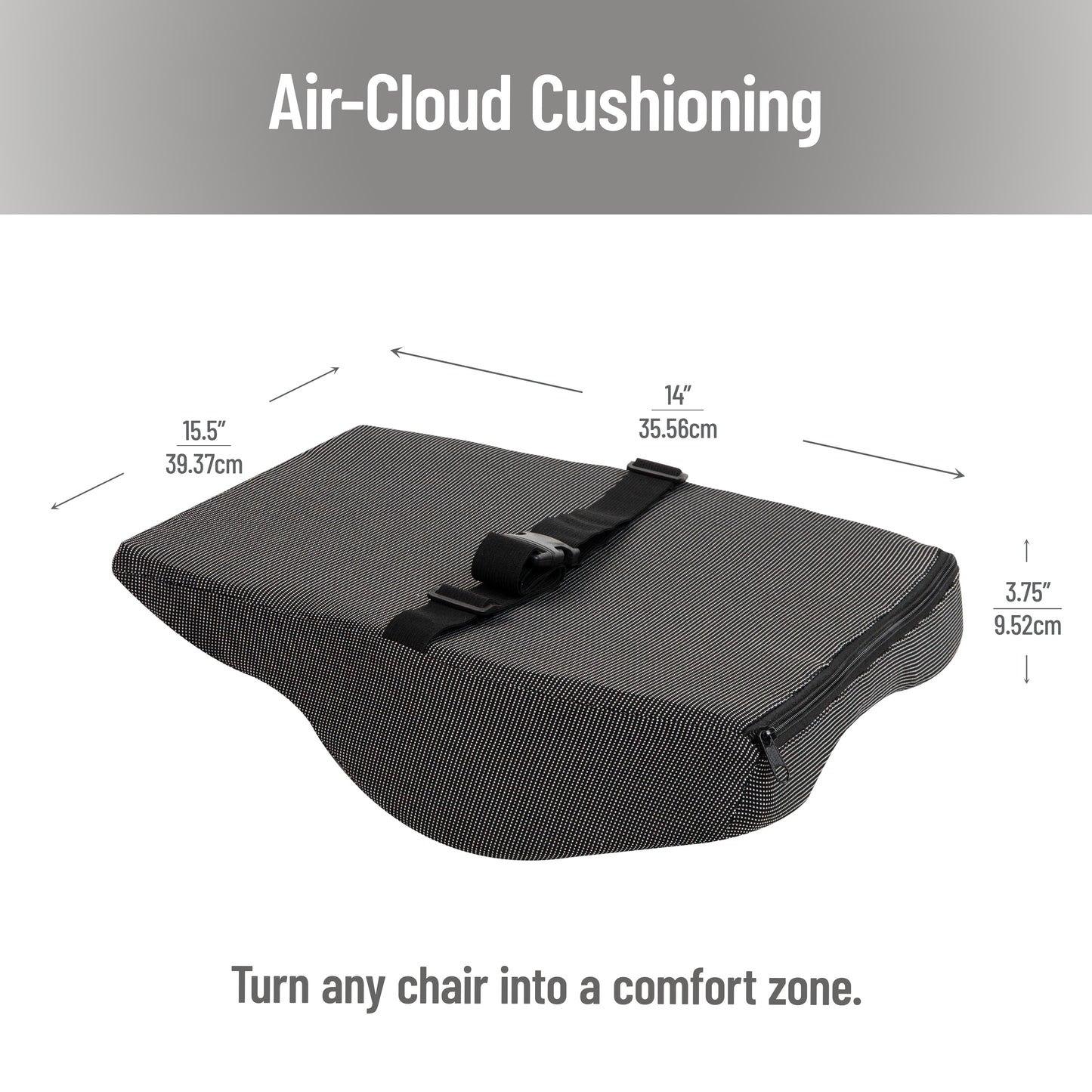 Mind Reader Lumbar Support Cushion for Office Chair and Car Seat, Memory Foam and Cooling Gel Core, Back Pain Relief, Improves Posture, 15.5"L x 3.75"W x 14"H, Black