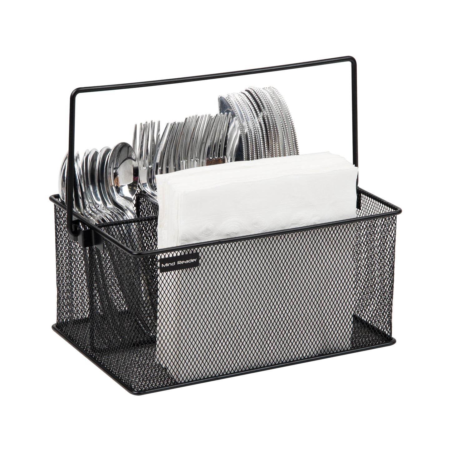 Mind Reader Multi-purpose Storage Caddy, Desktop Organizer, Cutlery Holder, Metal Mesh