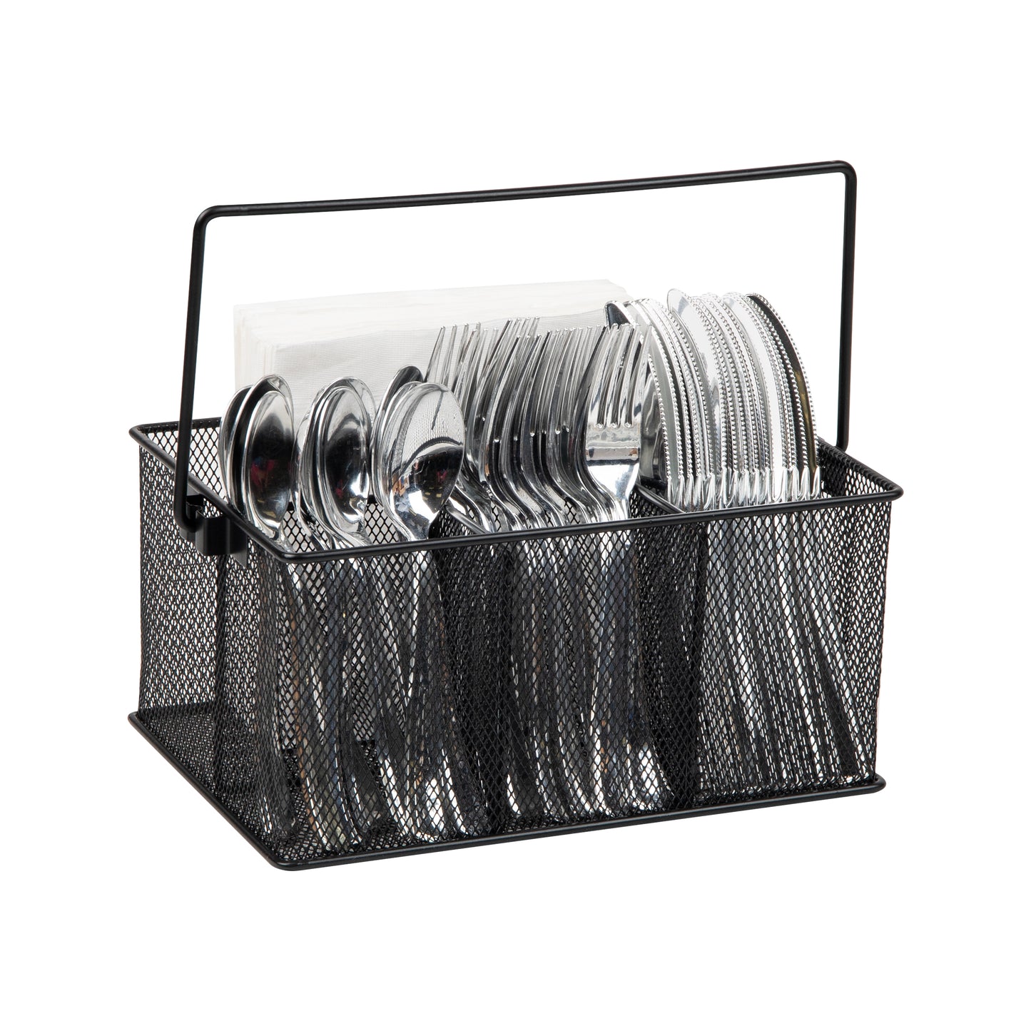 Mind Reader Multi-purpose Storage Caddy, Desktop Organizer, Cutlery Holder, Metal Mesh