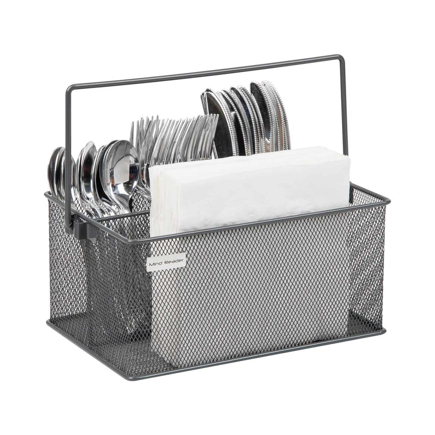 Mind Reader Multi-purpose Storage Caddy, Desktop Organizer, Cutlery Holder, Metal Mesh
